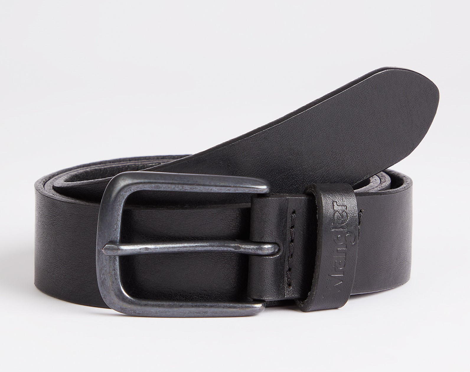 Kožený opasek WRANGLER W0E4U1100 BK CLASSIC BELT Black Velikost: 110 cm