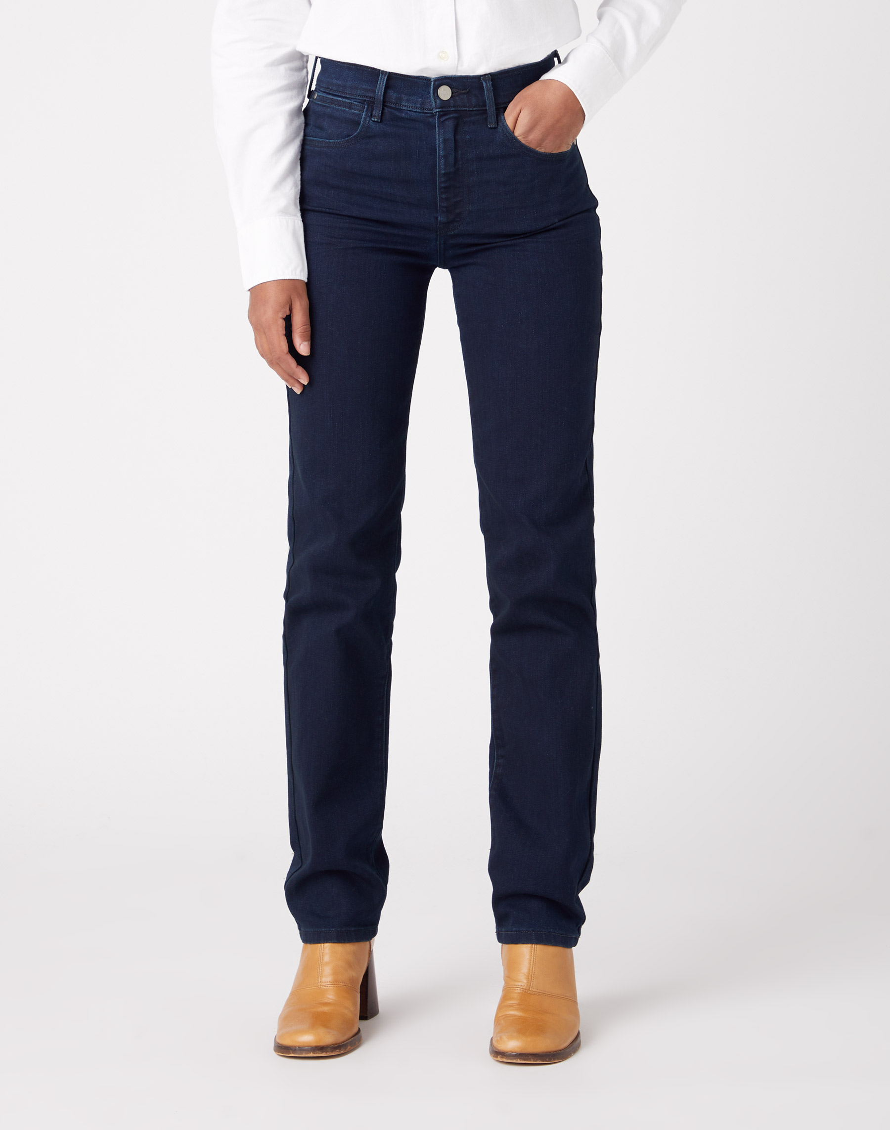 Dámské džíny WRANGLER W26RQC388 112320016 STRAIGHT Blue Black Velikost Pas/Délka: 34/32