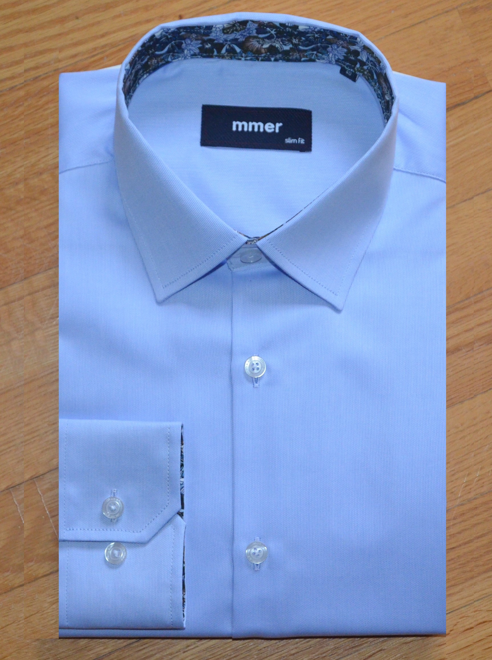 Pánská košile dlouhý rukáv MMER F054DSA Slim Fit Prodloužená Velikost: 47