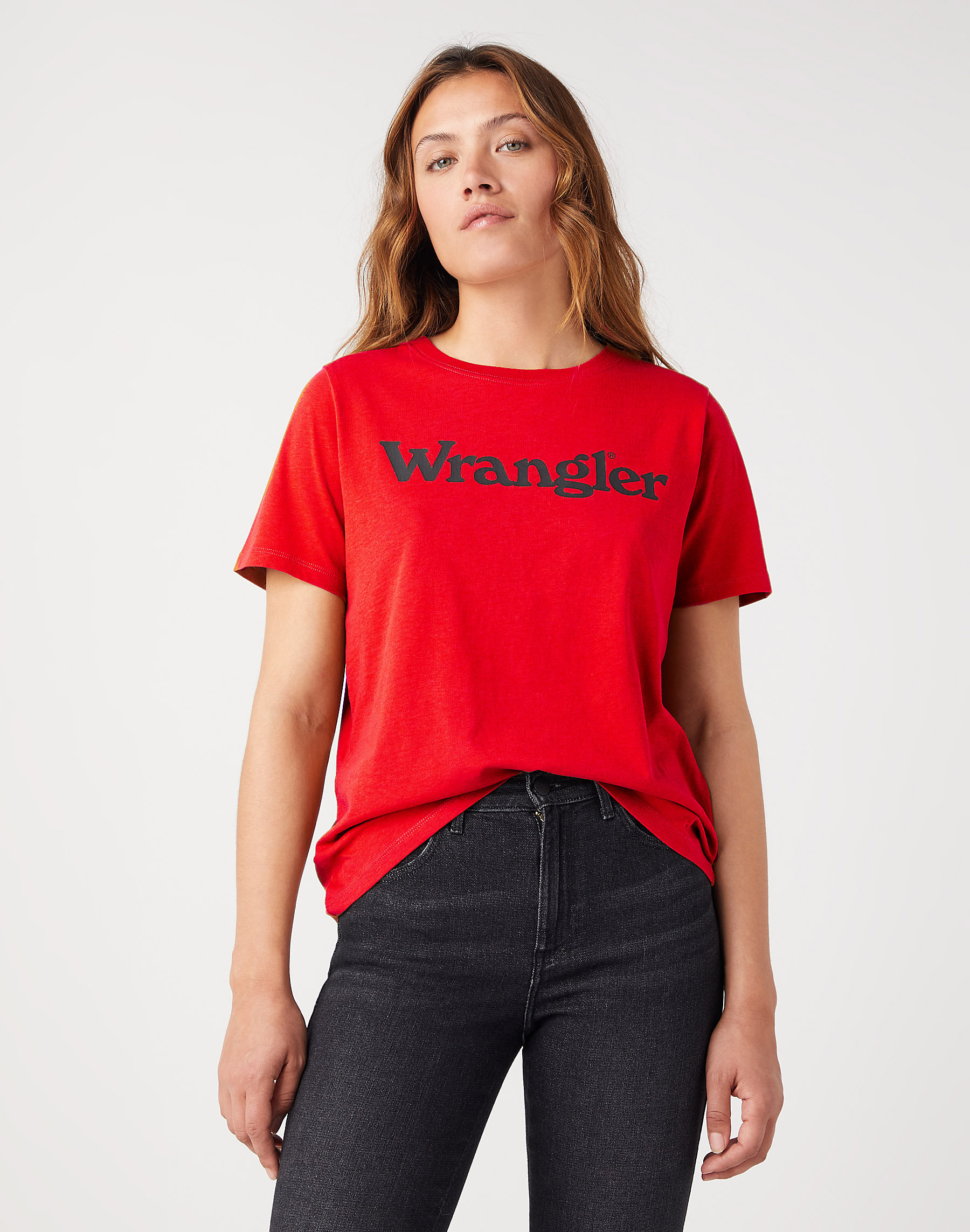 Dámské tričko WRANGLER W7N4D3XWO REGULAR TEE Formula Red Velikost: XXL