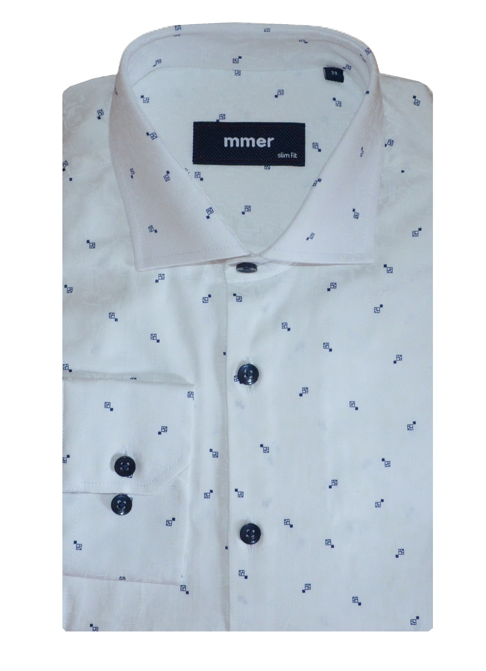 Pánská košile dlouhý rukáv MMER G083DSL Slim Fit Prodloužená Velikost: 39