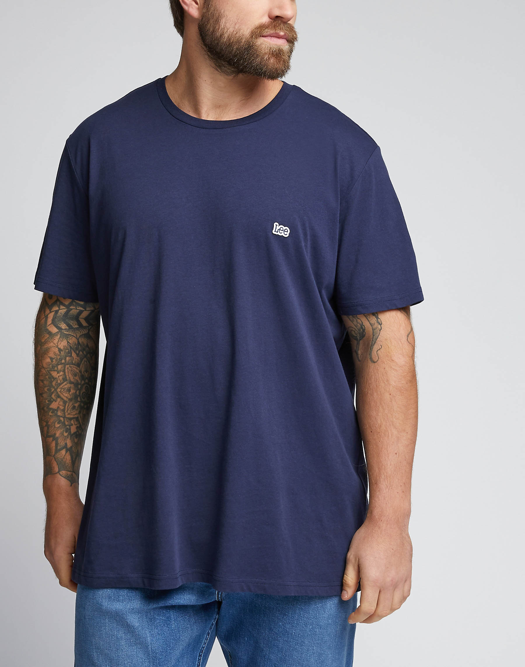 Pánské tričko LEE L60UFQ35 SS PATCH LOGO TEE Navy Velikost: 4XL