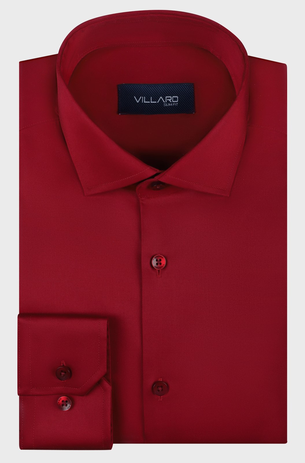 Pánská košile dlouhý rukáv MMER 404DRL Regular Fit červená saténová Velikost: 46