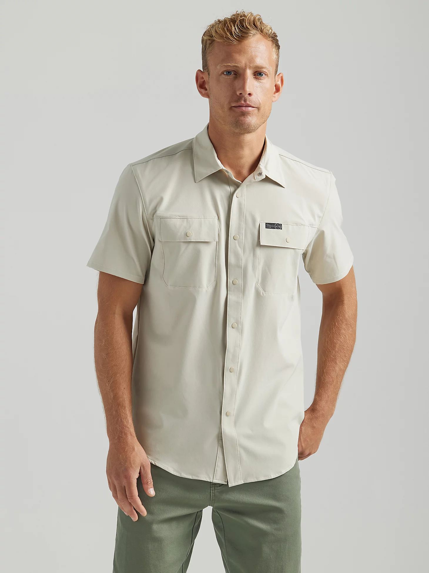 Pánská košile WRANGLER WA5UNHC16 SS FWDS SHIRT Pelican Velikost: S