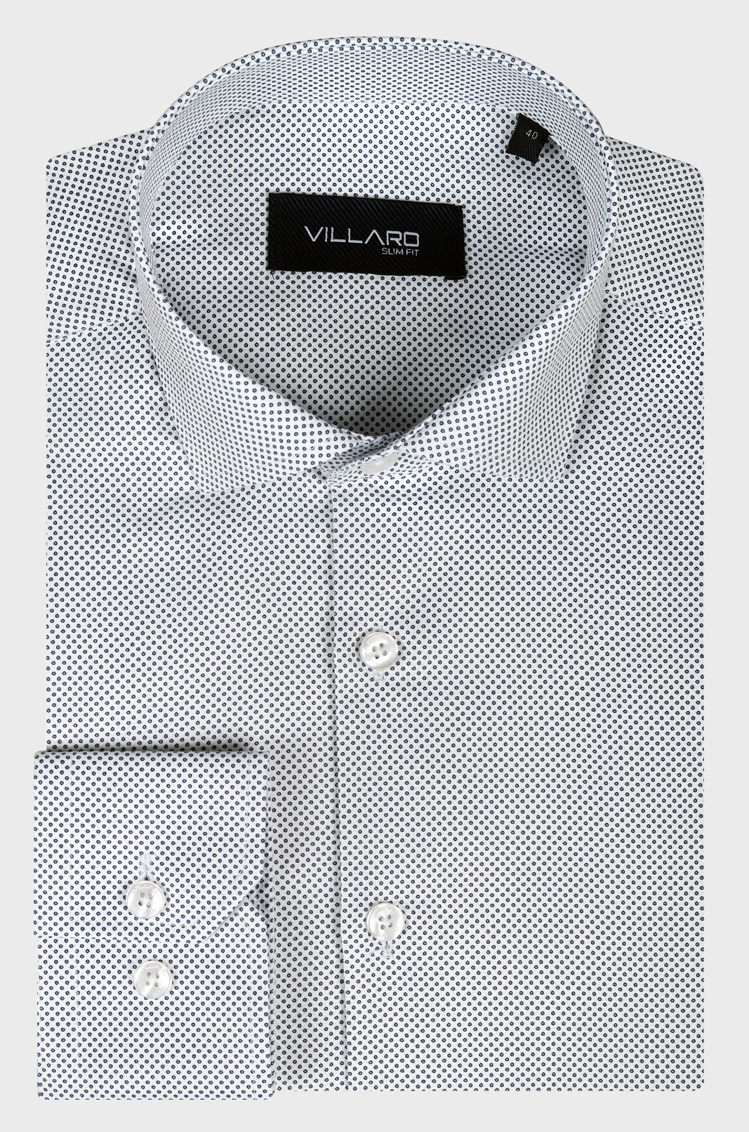 MMER Pánská košile dlouhý rukáv VILLARO H018DSB Slim Fit Prodloužená Velikost: 46