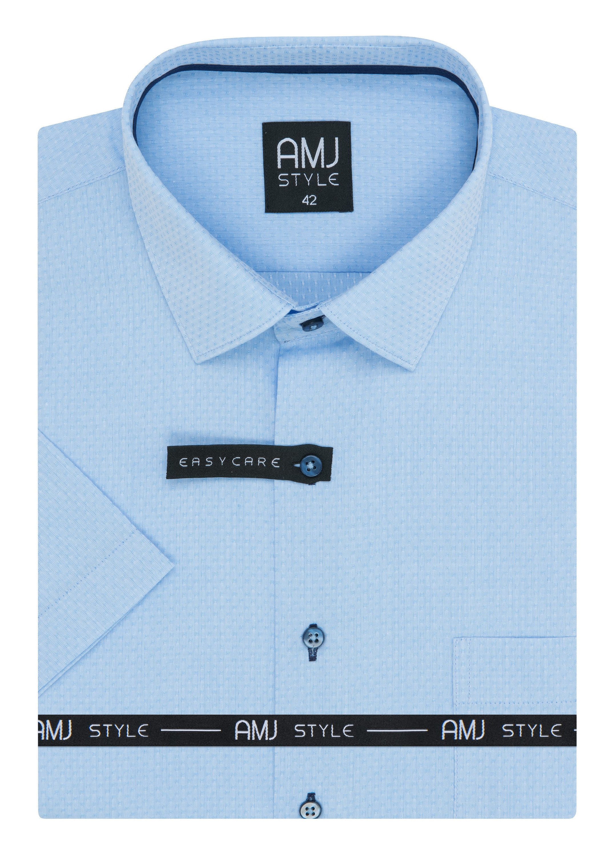 Pánská košile krátký rukáv AMJ VKSR 1290 Slim Style Velikost: 42
