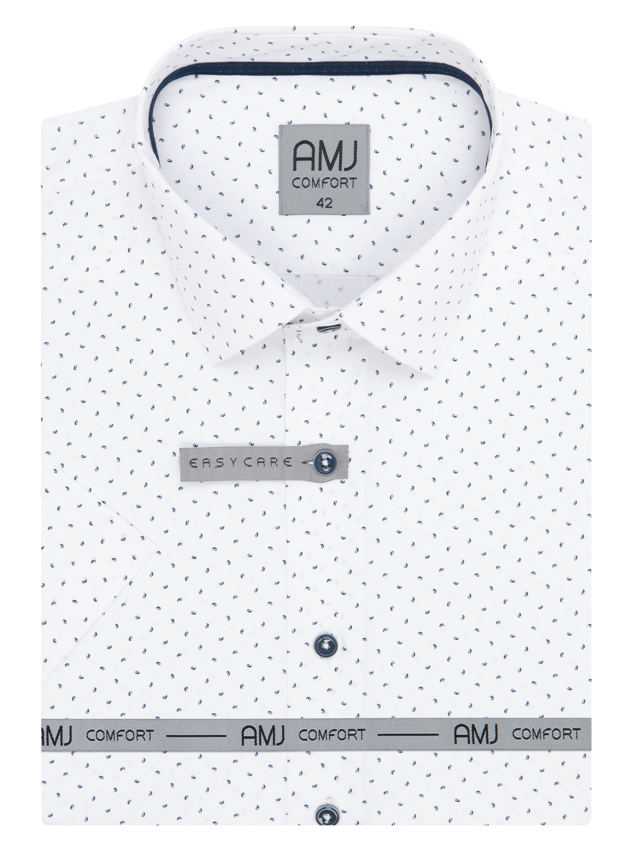 Pánská košile krátký rukáv AMJ VKSBR 1275 Slim Fit Comfort Velikost: 42