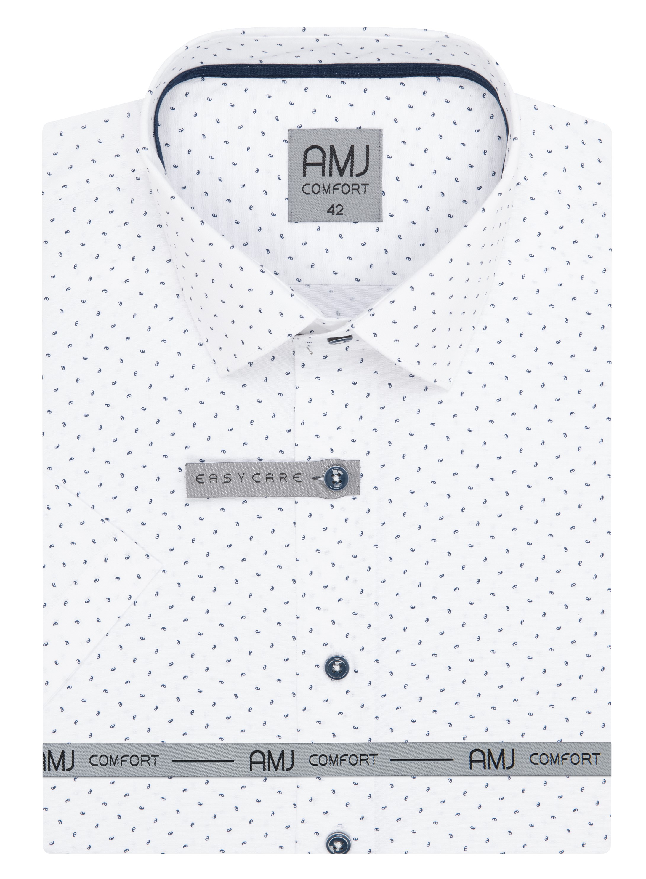 Pánská košile krátký rukáv AMJ VKSBR 1275 Slim Fit Comfort Velikost: 43