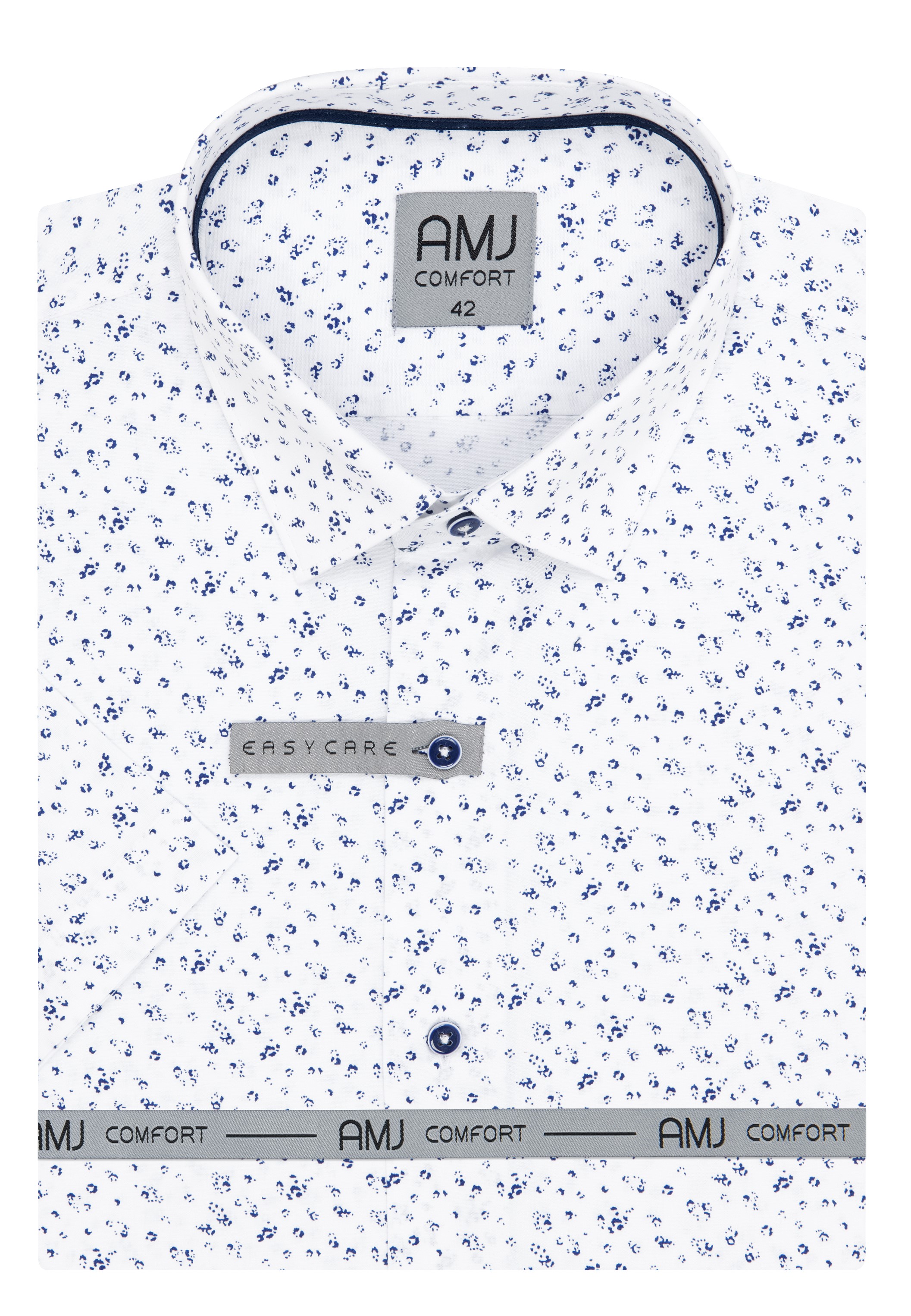 Pánská košile krátký rukáv AMJ VKSBR 1276 Slim Fit Comfort Velikost: 42