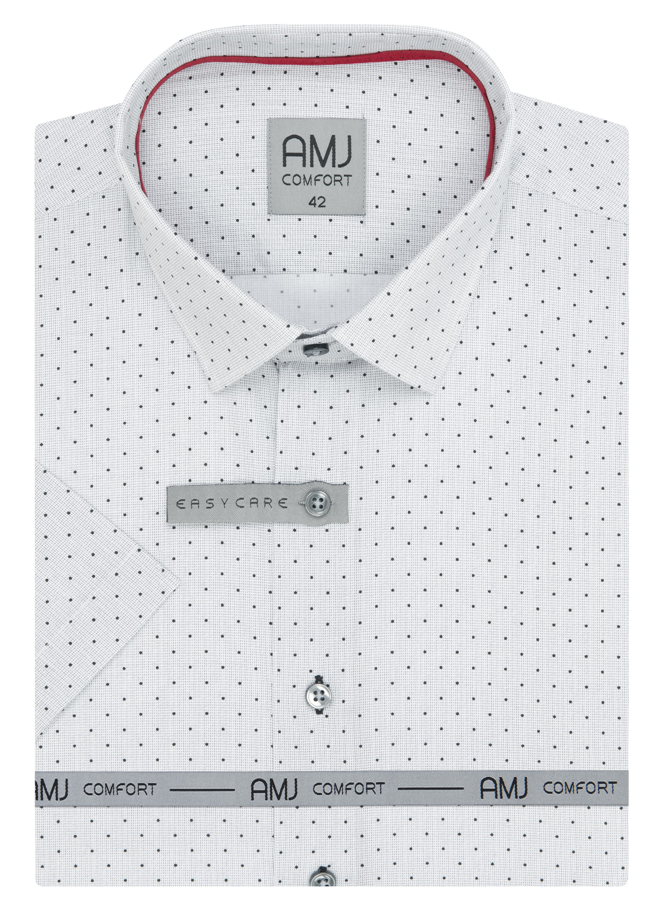 Pánská košile krátký rukáv AMJ VKSBR 1281 Slim Fit Comfort Velikost: 42