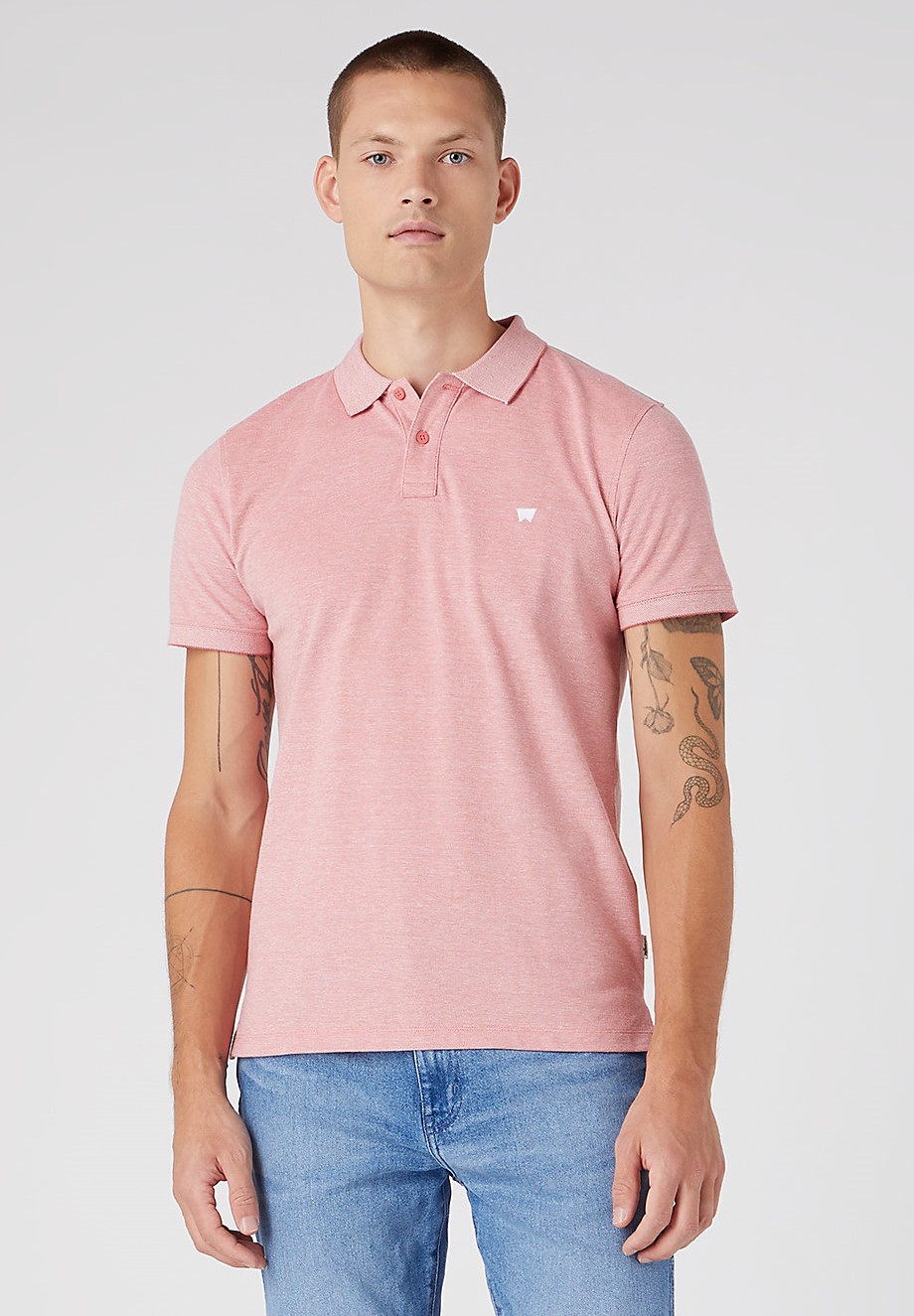 Pánská POLOKOŠILE WRANGLER W749KHXAP REFINED POLO SHIRT Faded Rose Velikost: M