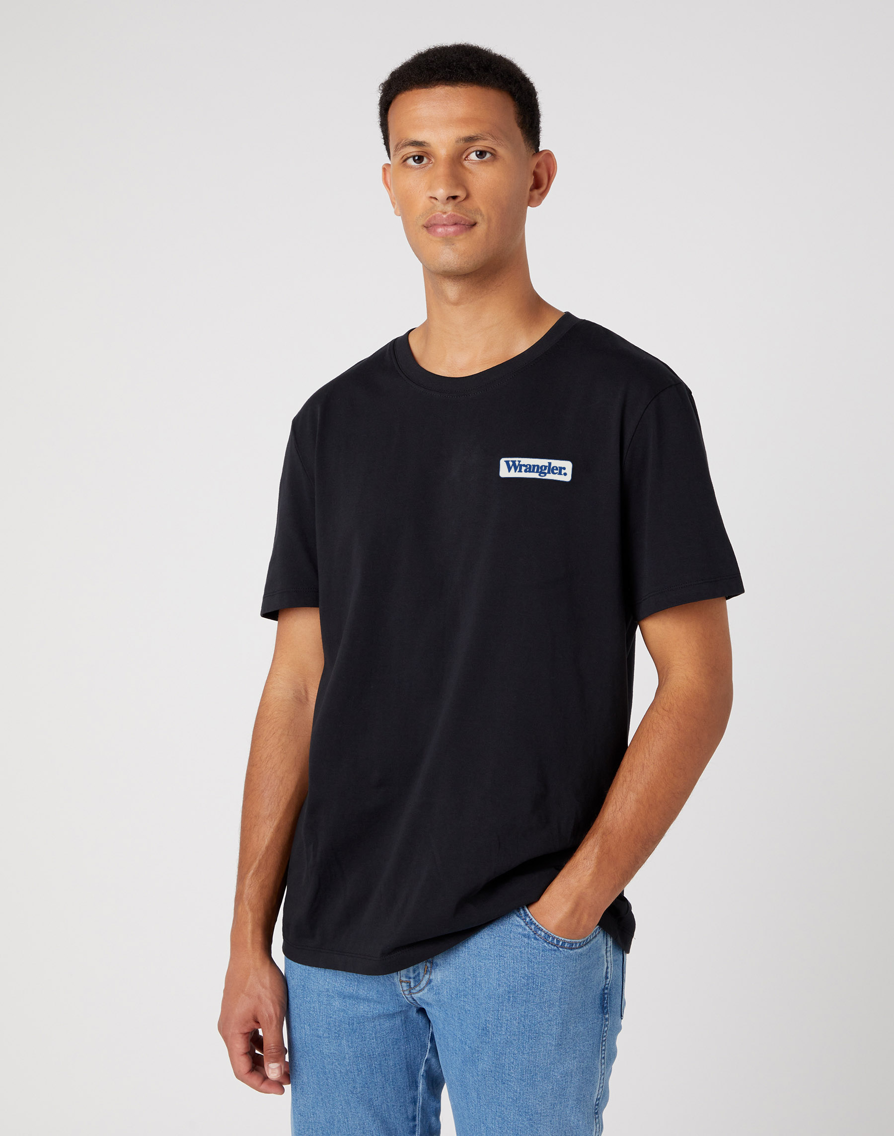 Pánské tričko WRANGLER W760EEXV6 LOGO TEE Faded Black Velikost: XXL