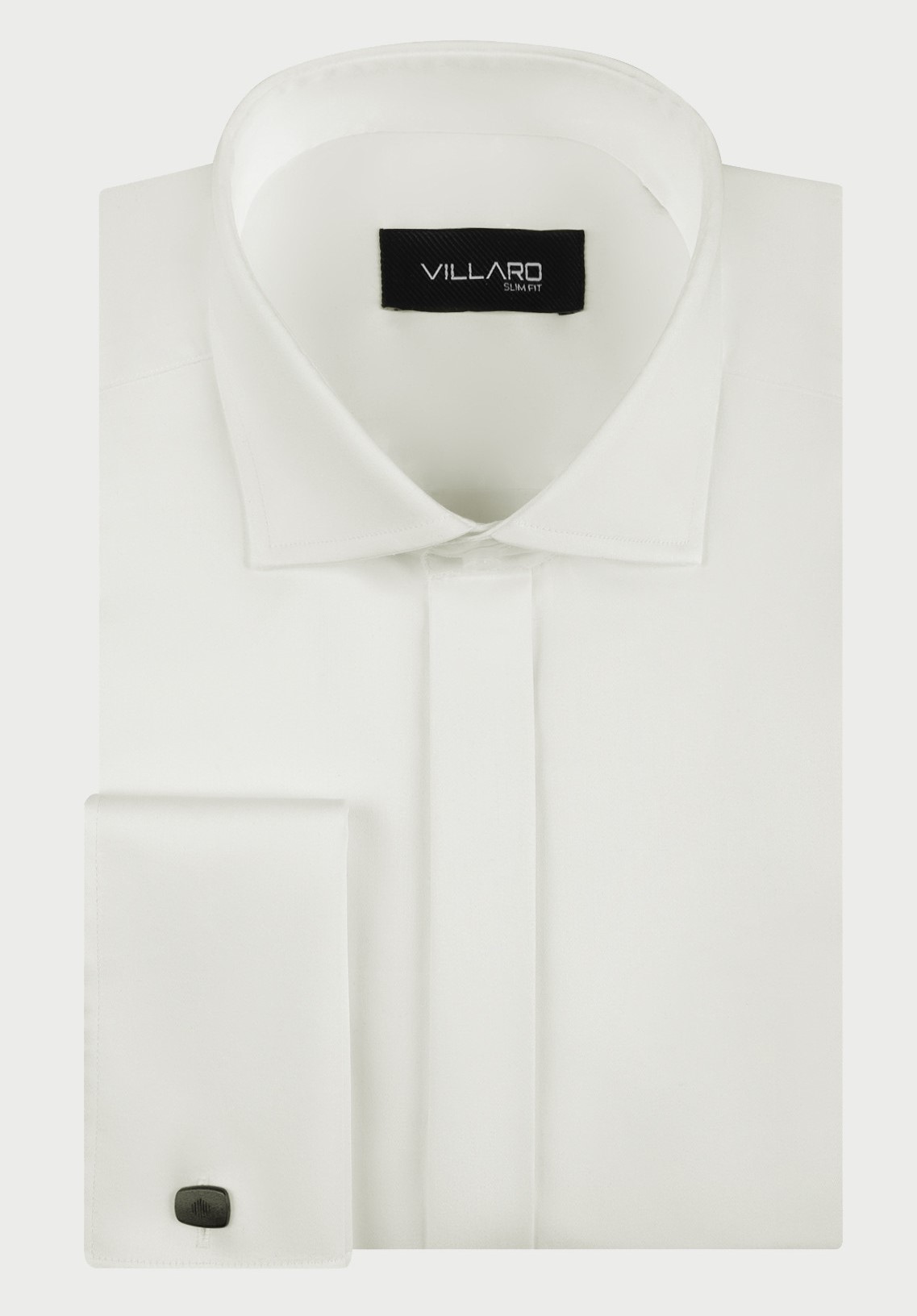 Pánská košile dlouhý rukáv MMER 065DSL Slim Fit pouze na manžetový knoflík ivory Velikost: 47