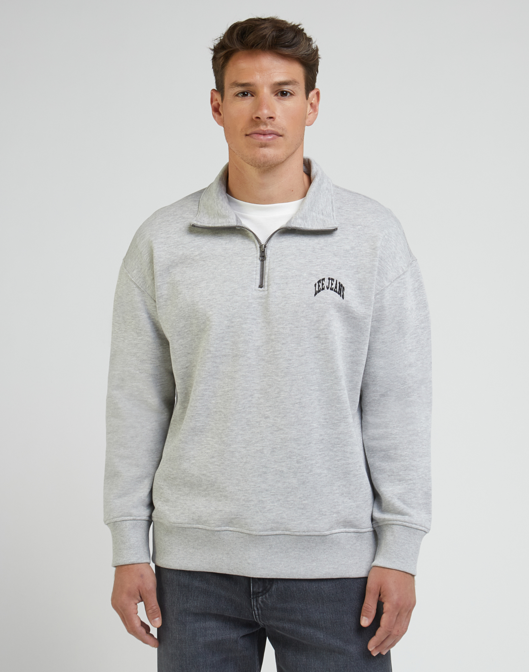 Pánská mikina LEE LL99RF03 112341670 HALF ZIP SWS Sharp Grey Mele Velikost: S