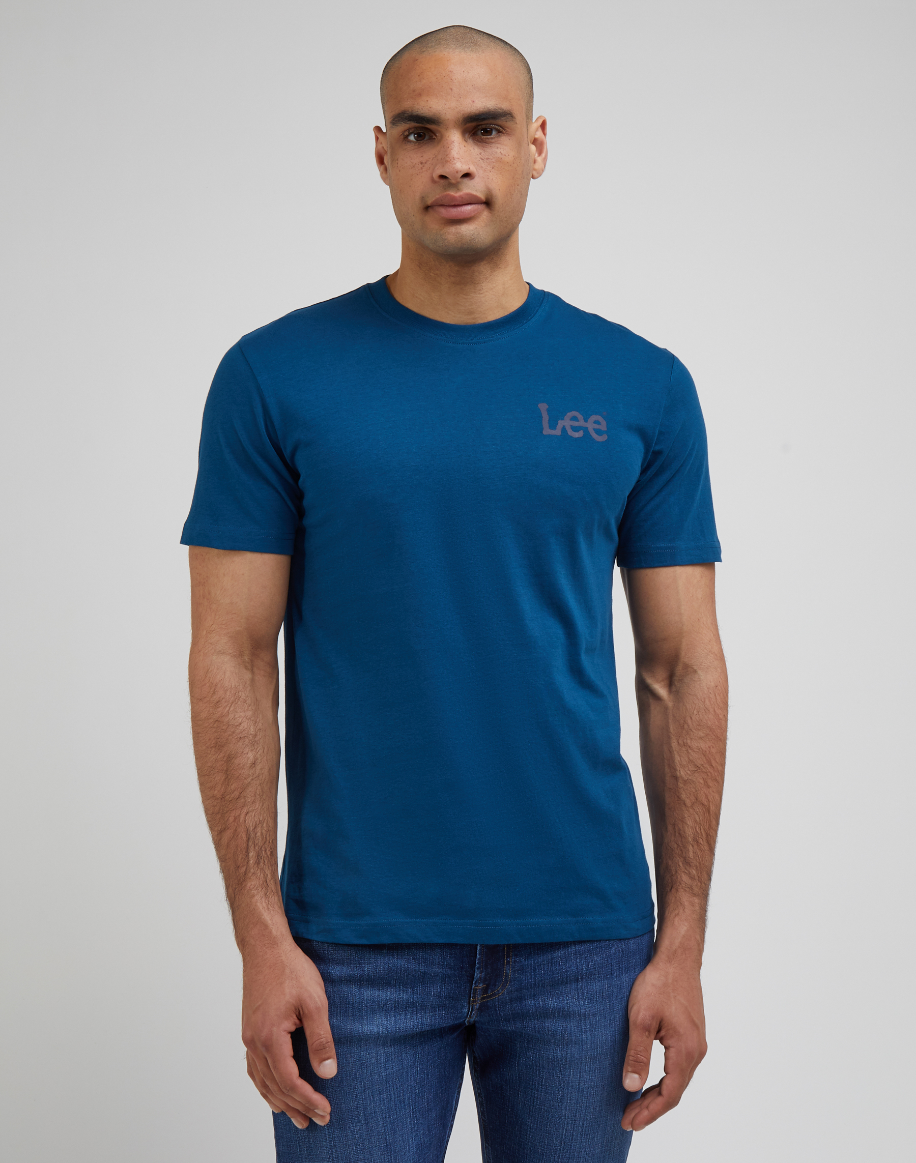 Pánské tričko LEE LL04FQA68 112341712 MEDIUM WOBBLY LEE TEE Royal Teal Velikost: 4XL