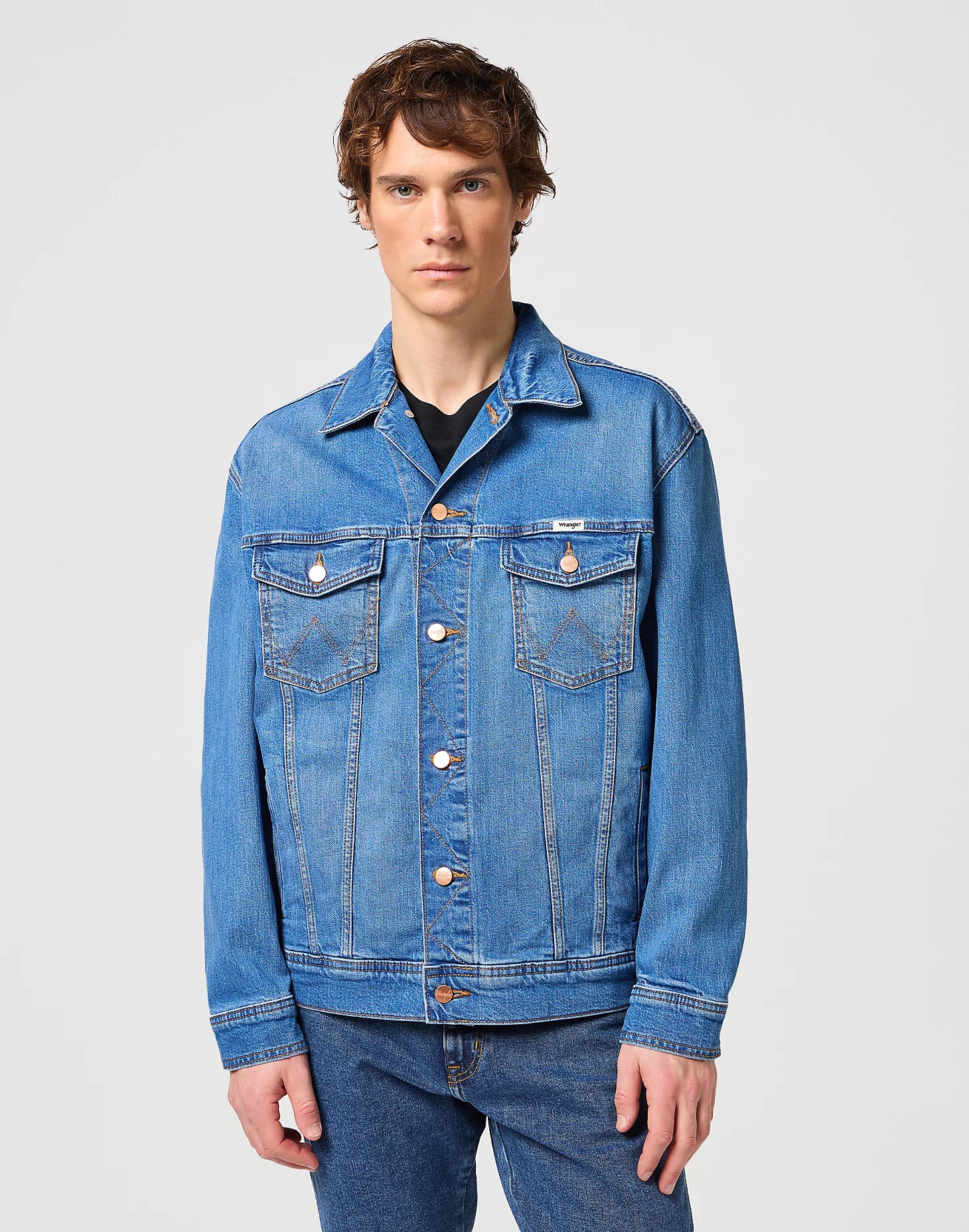 Pánská džínová bunda WRANGLER W459DNY96 112331171 ANTI FIT JACKET Blue Eyes Blue Velikost: L