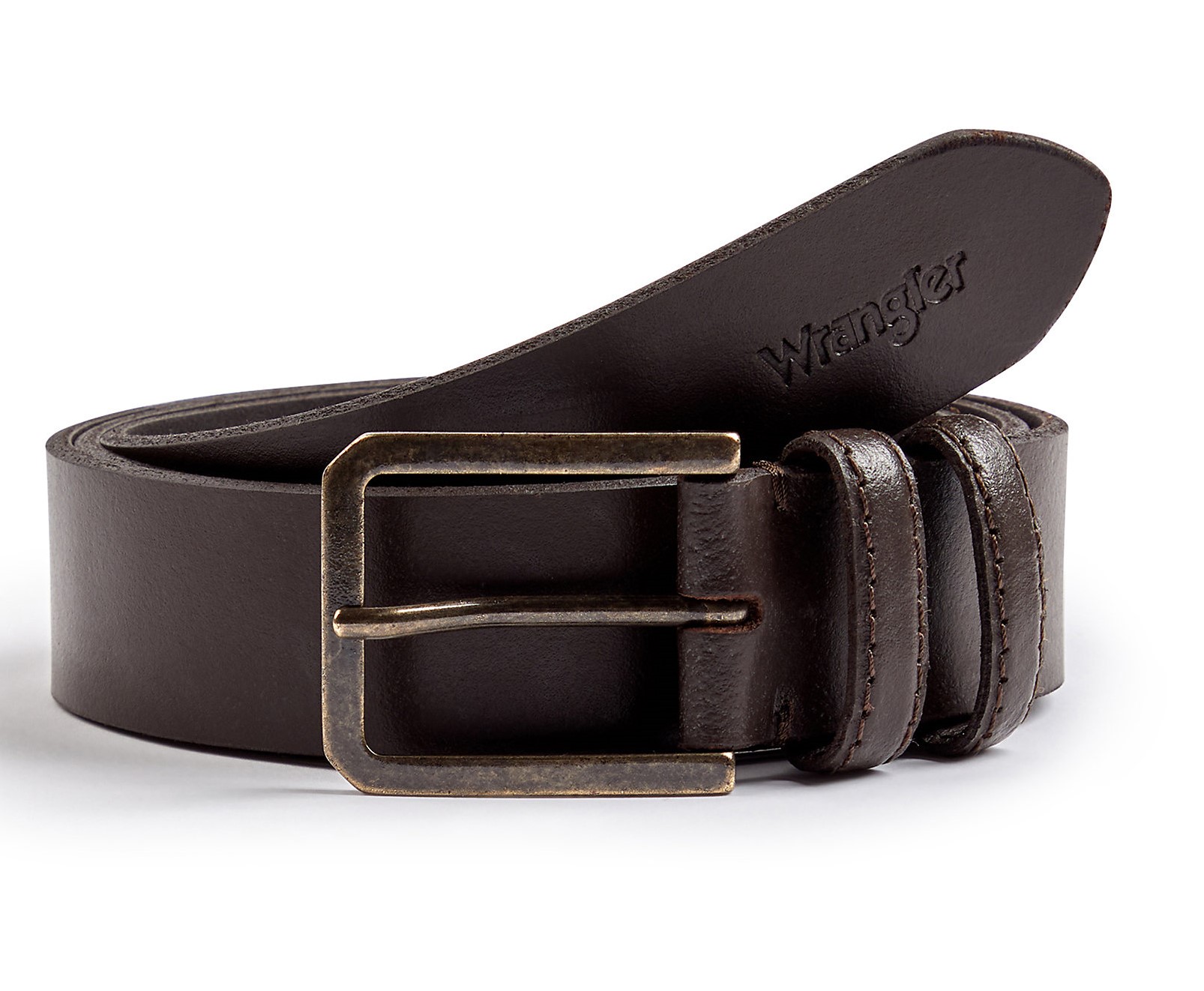 Kožený opasek WRANGLER W0N4USX85 112344043 SLIM BELT Brown Velikost: 110 cm