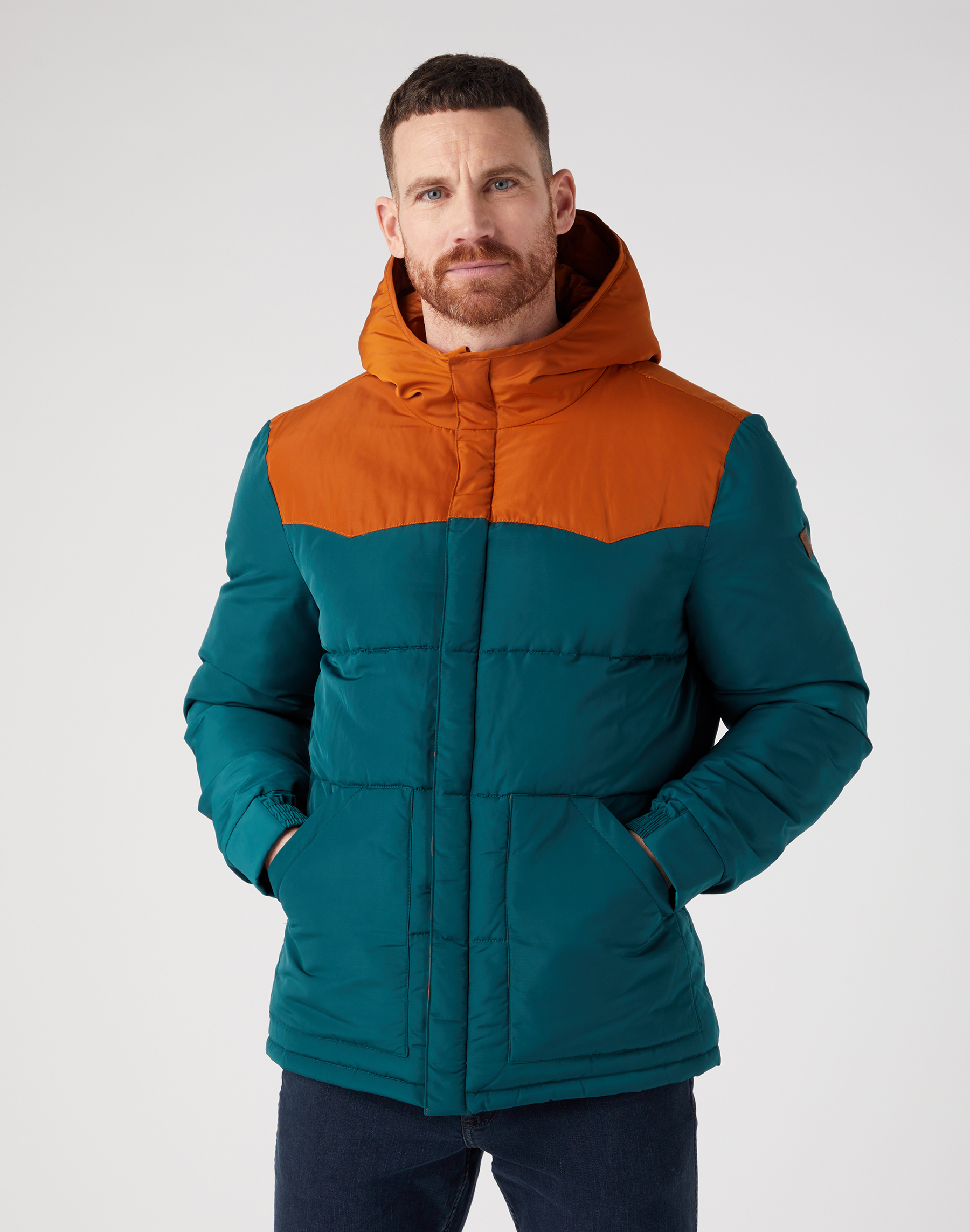 Pánská zimní bunda WRANGLER W40AWUG61 112341039 PUFFER JACKET Dark Matcha Velikost: L