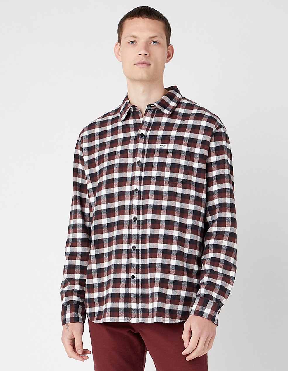 Pánská flanelová košile WRANGLER W5D6LAH45 112341071 1 PKT SHIRT Dahlia Velikost: L