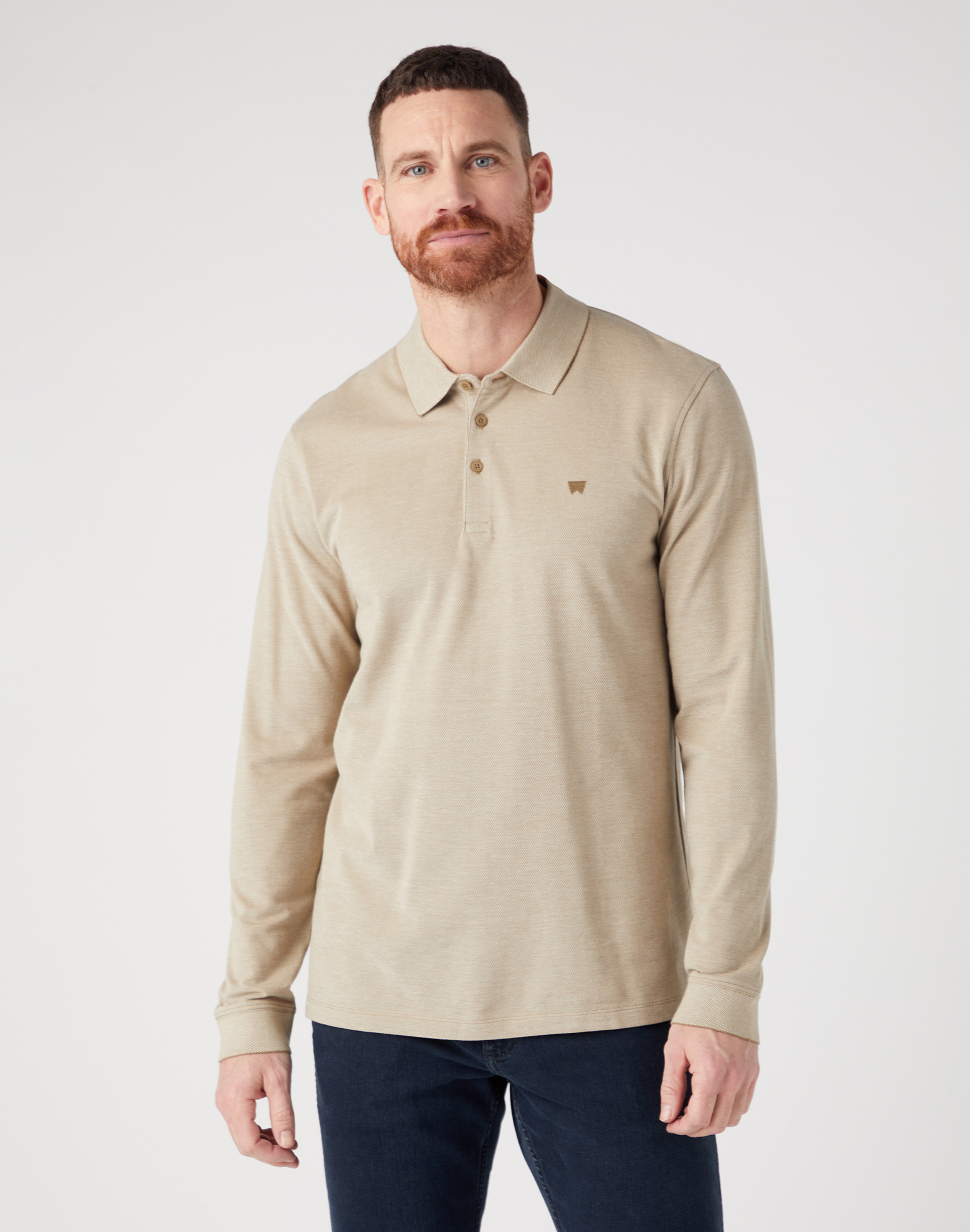 Pánská polokošile WRANGLER W7MJKHM24 112341120 LS REFINED POLO Lead Grey Velikost: L