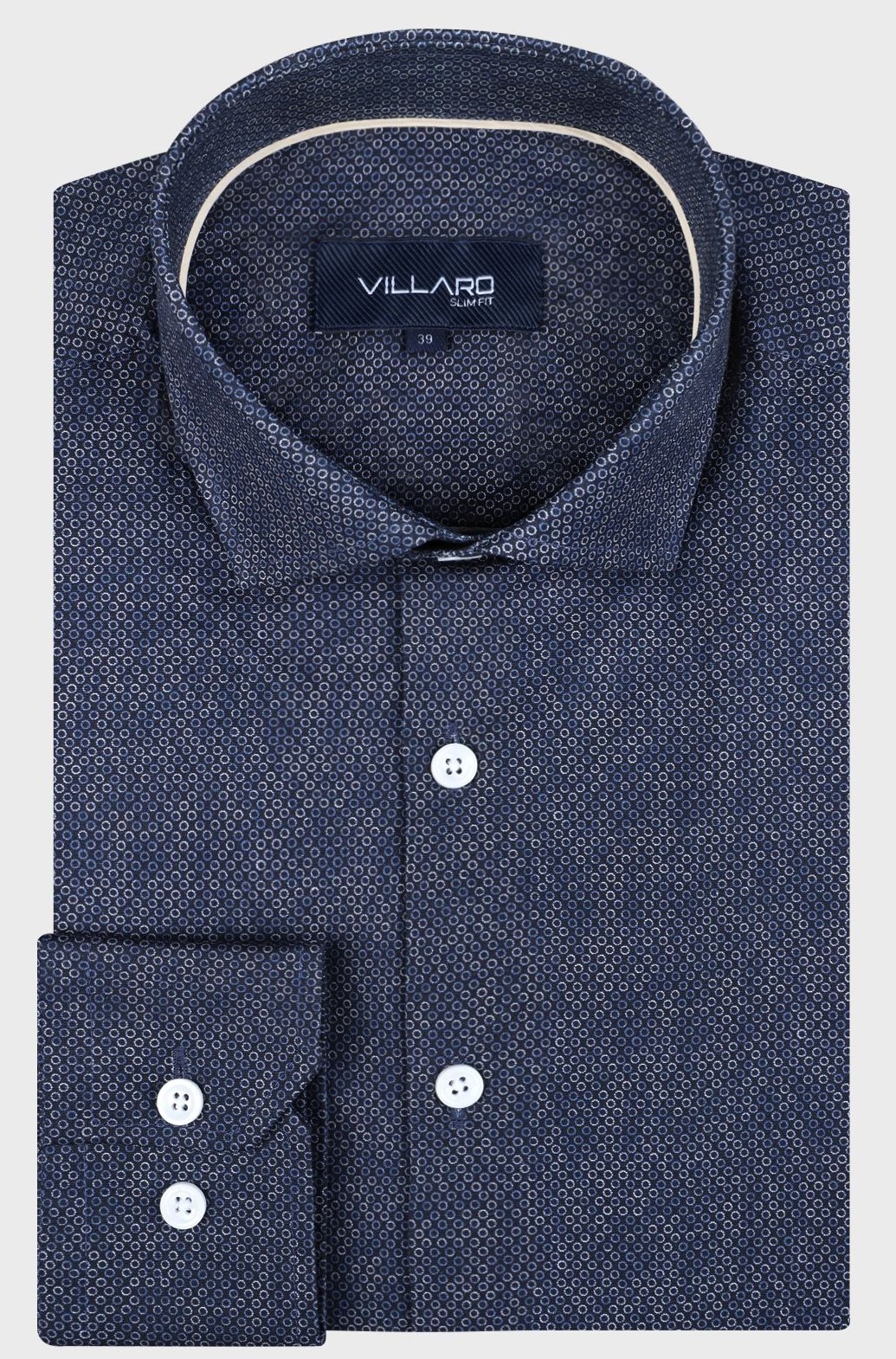 Pánská košile dlouhý rukáv VILLARO by MMER J118 Slim Fit Velikost: 43