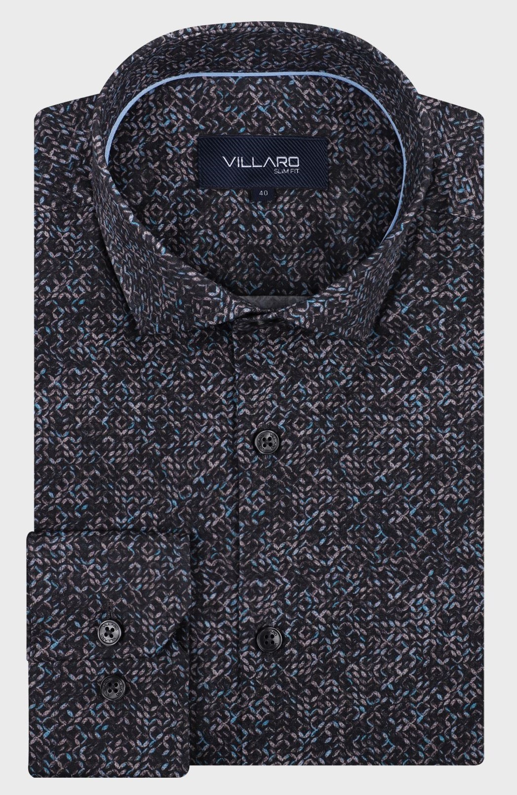 Pánská košile dlouhý rukáv VILLARO by MMER J011 Slim Fit Velikost: 43