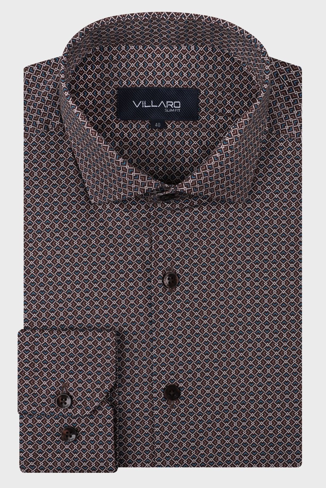Pánská košile dlouhý rukáv VILLARO by MMER J116 Slim Fit Velikost: 44