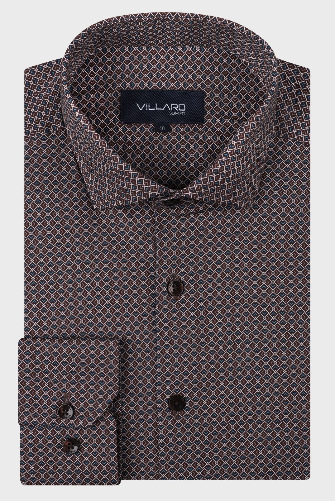 Pánská košile dlouhý rukáv VILLARO by MMER J116 Slim Fit Velikost: 45