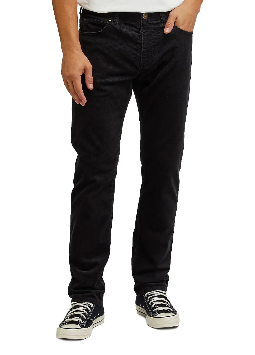 Pánské manšestrové kalhoty LEE L72AUDA70 112343347 SLIM FIT MVP Charcoal Velikost Pas/Délka: 40/32