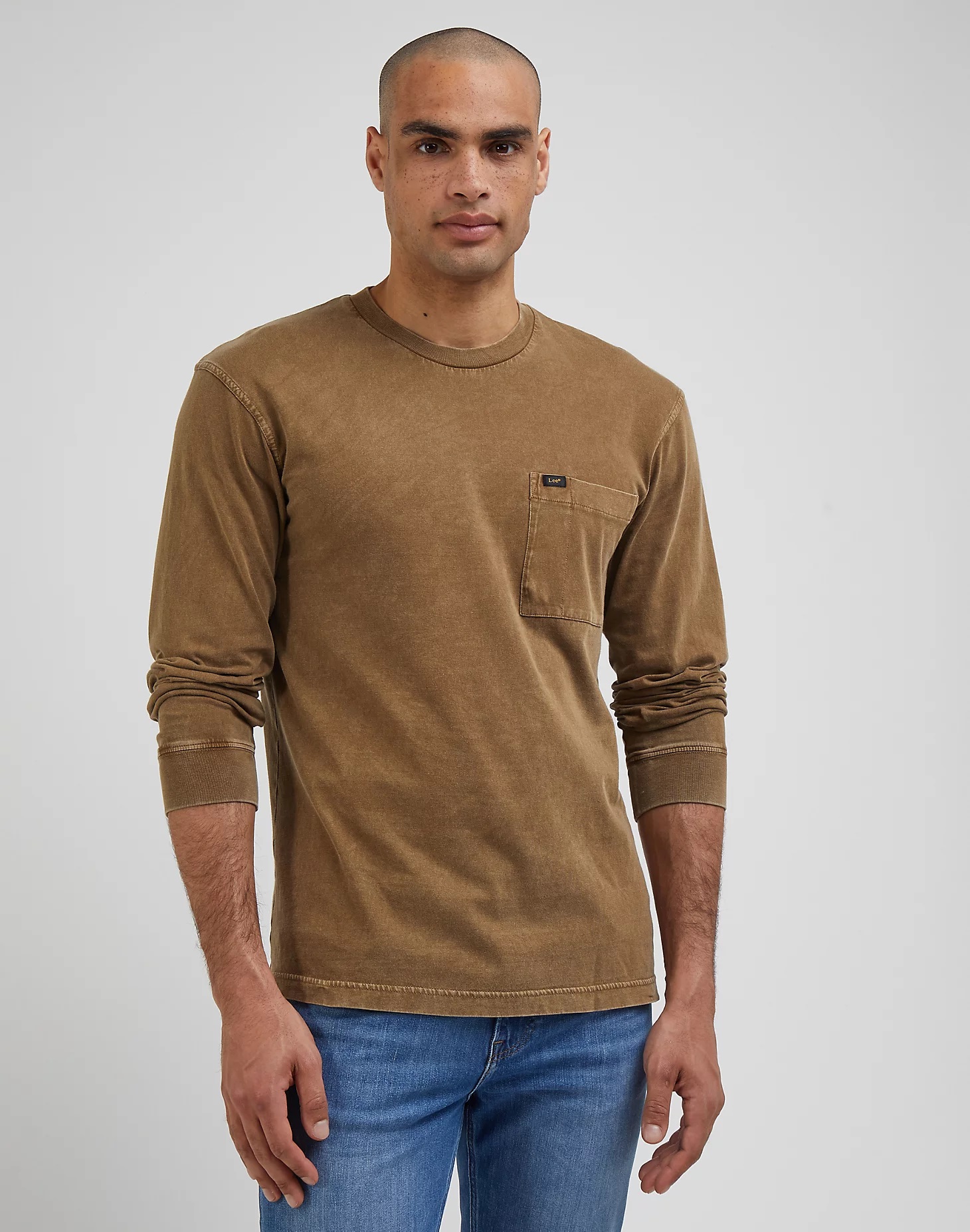 Pánské triko dlouhý rukáv LEE LL85FP84 112341725 LS REFINED POLO Tumbleweed Velikost: XL