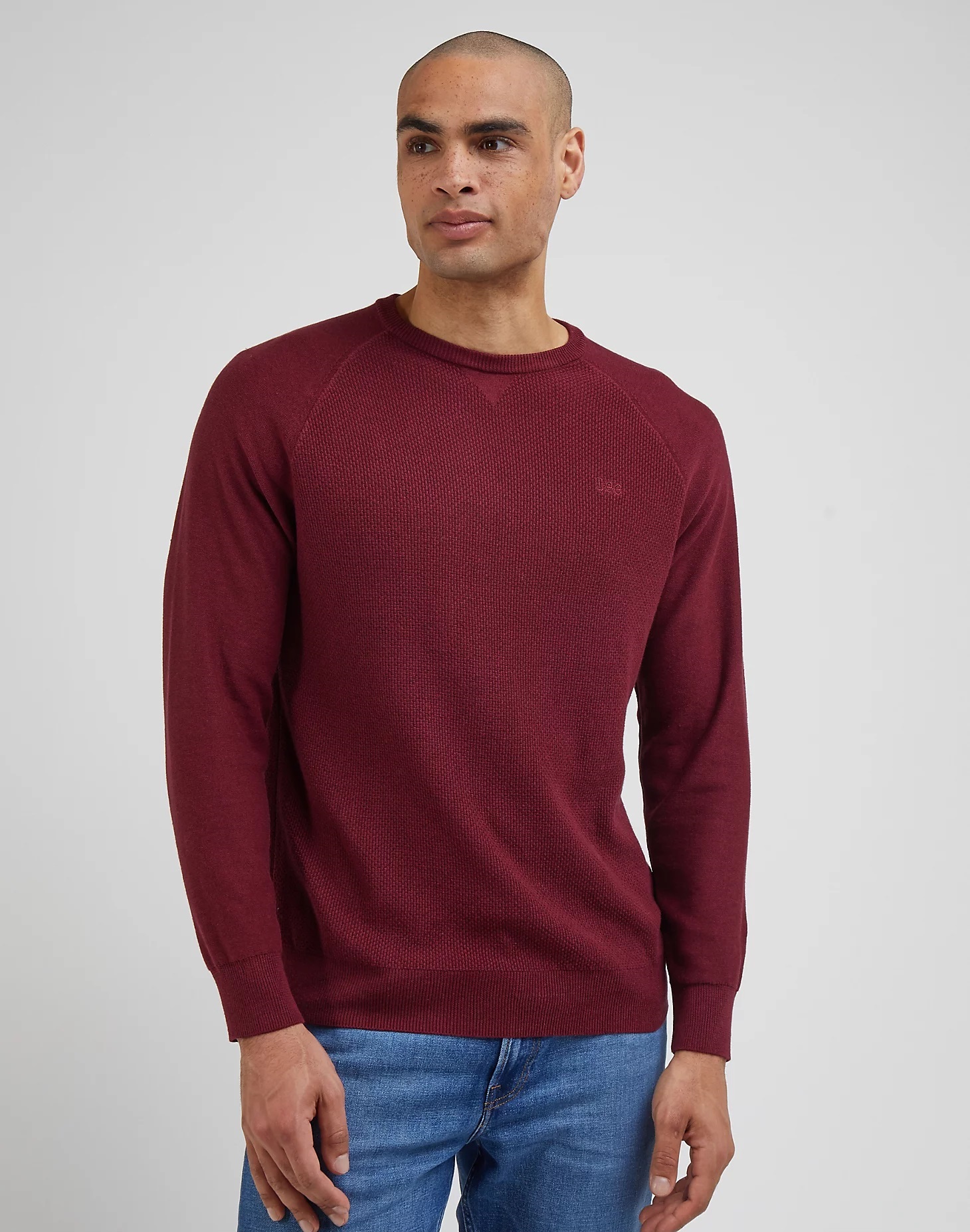 Pánský svetr LEE L83PKHA84 112341693 RAGLAN CREW KNIT Port Velikost: M