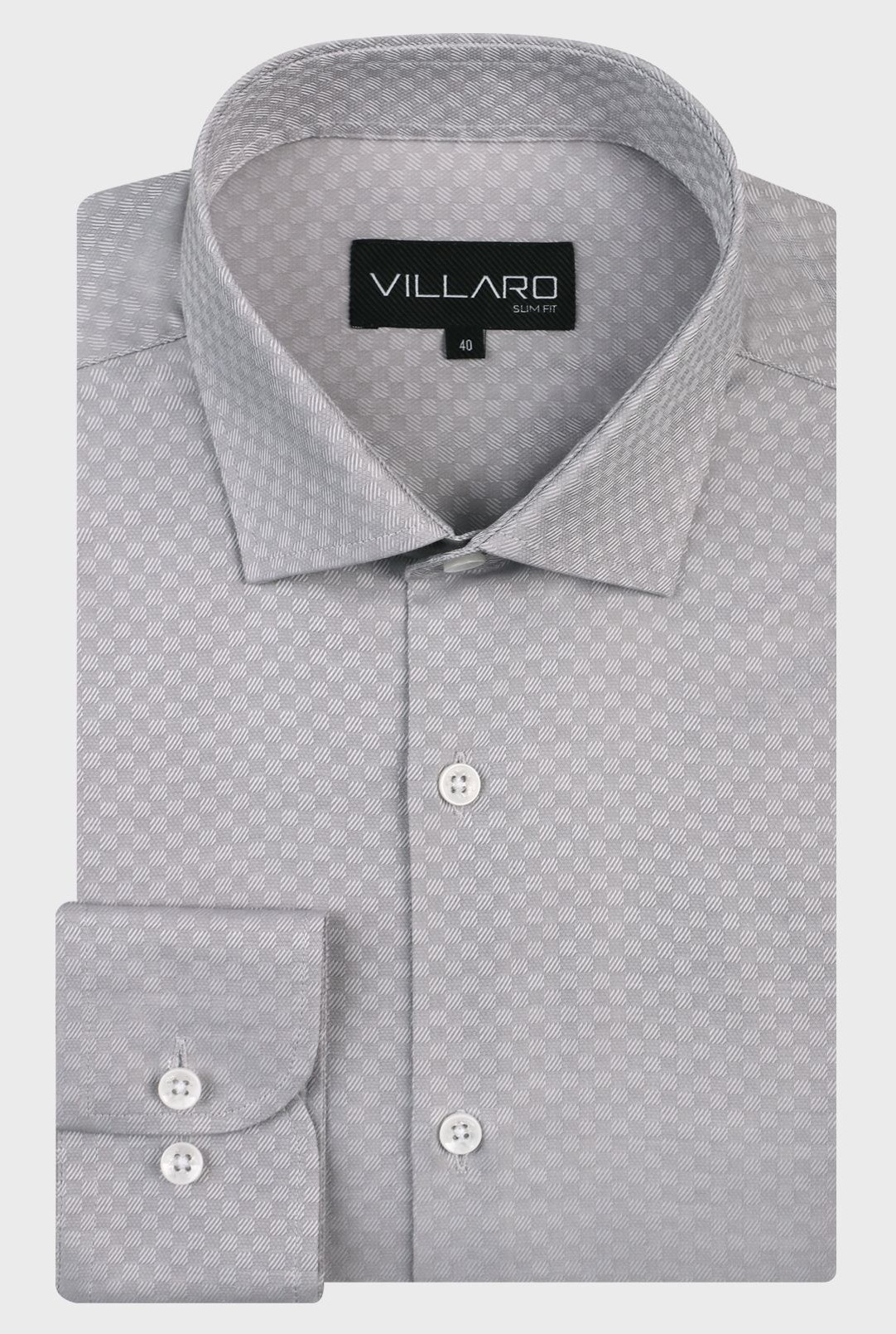 Pánská košile dlouhý rukáv VILLARO by MMER J001 Slim Fit Velikost: 44