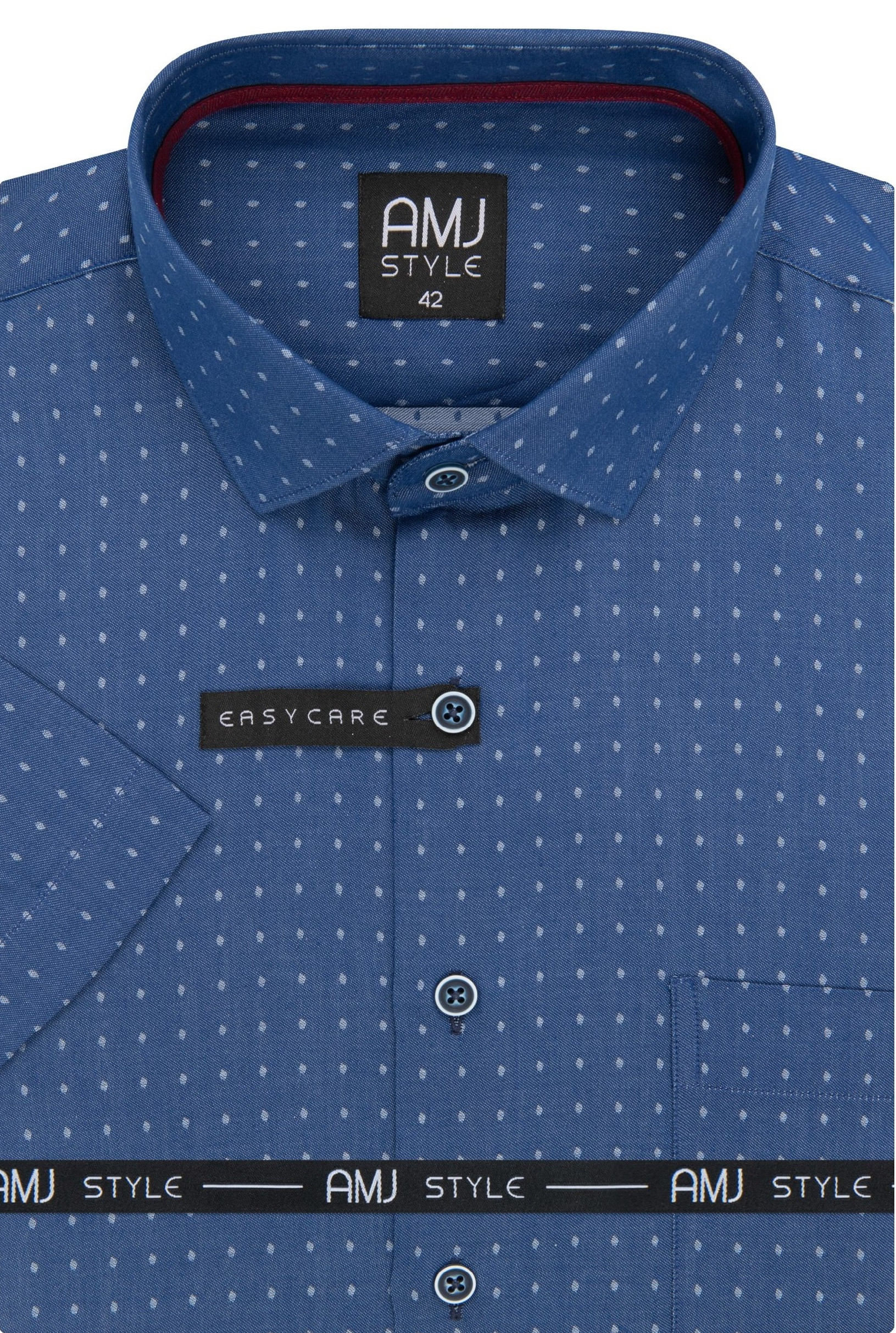 Pánská košile krátký rukáv AMJ VKSR 1126 Slim FIt Style Velikost: 40