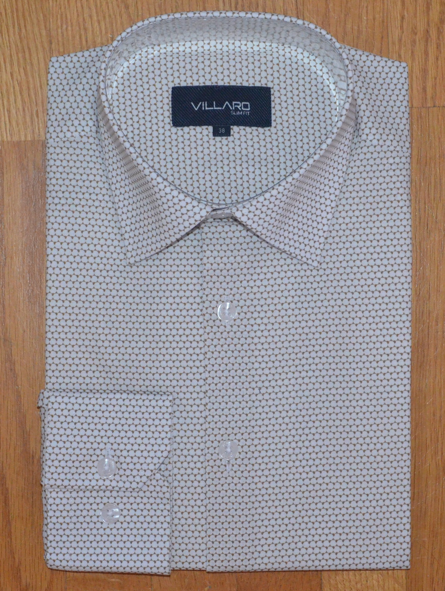 Pánská košile dlouhý rukáv VILLARO by MMER J109DSL Slim FIt Velikost: 38