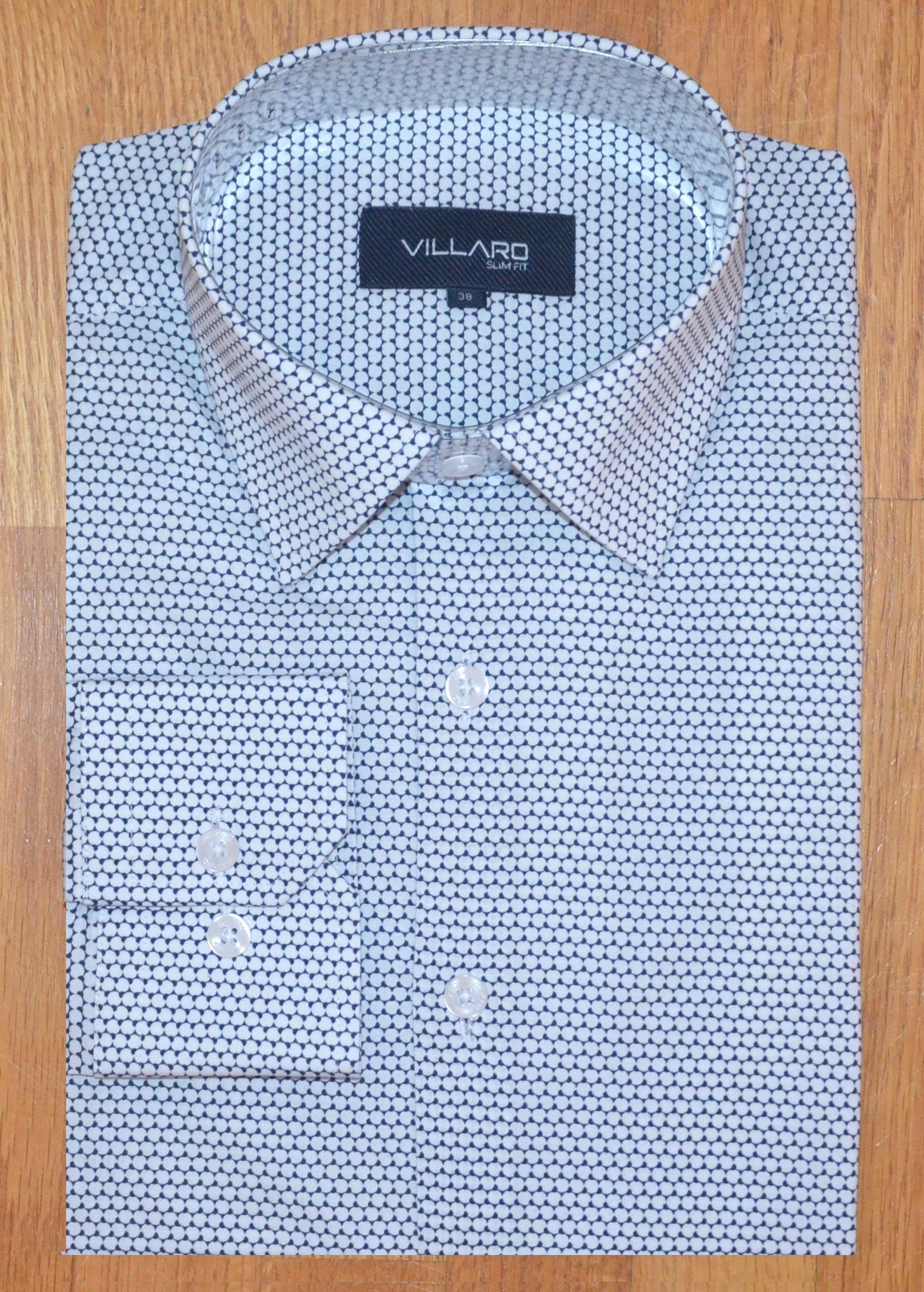 Pánská košile dlouhý rukáv VILLARO by MMER J017DSL Slim Fit Velikost: 38