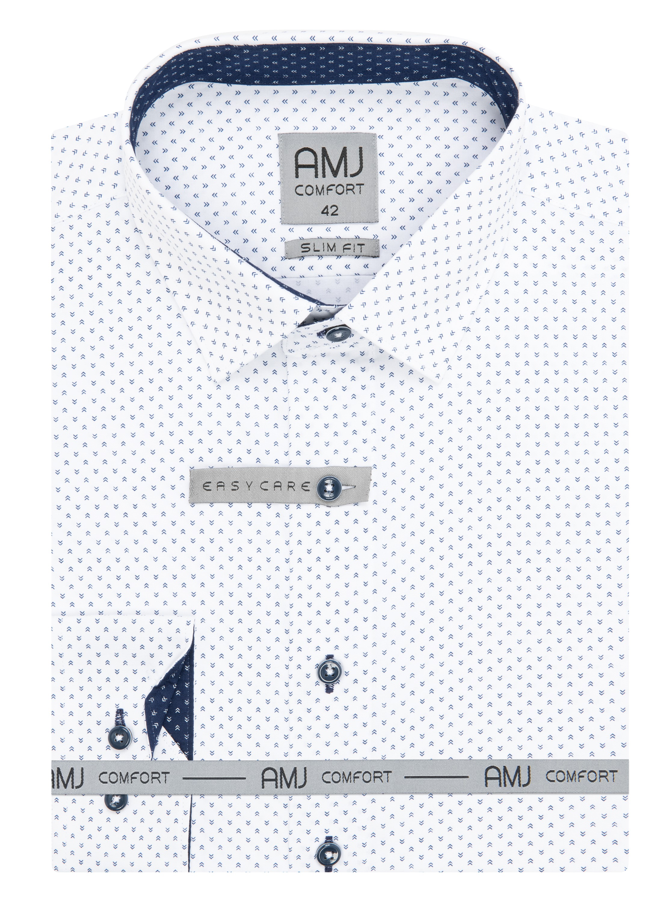 Pánská košile dlouhý rukáv AMJ VDSBR 1325 Slim Fit Comfort Velikost: 38