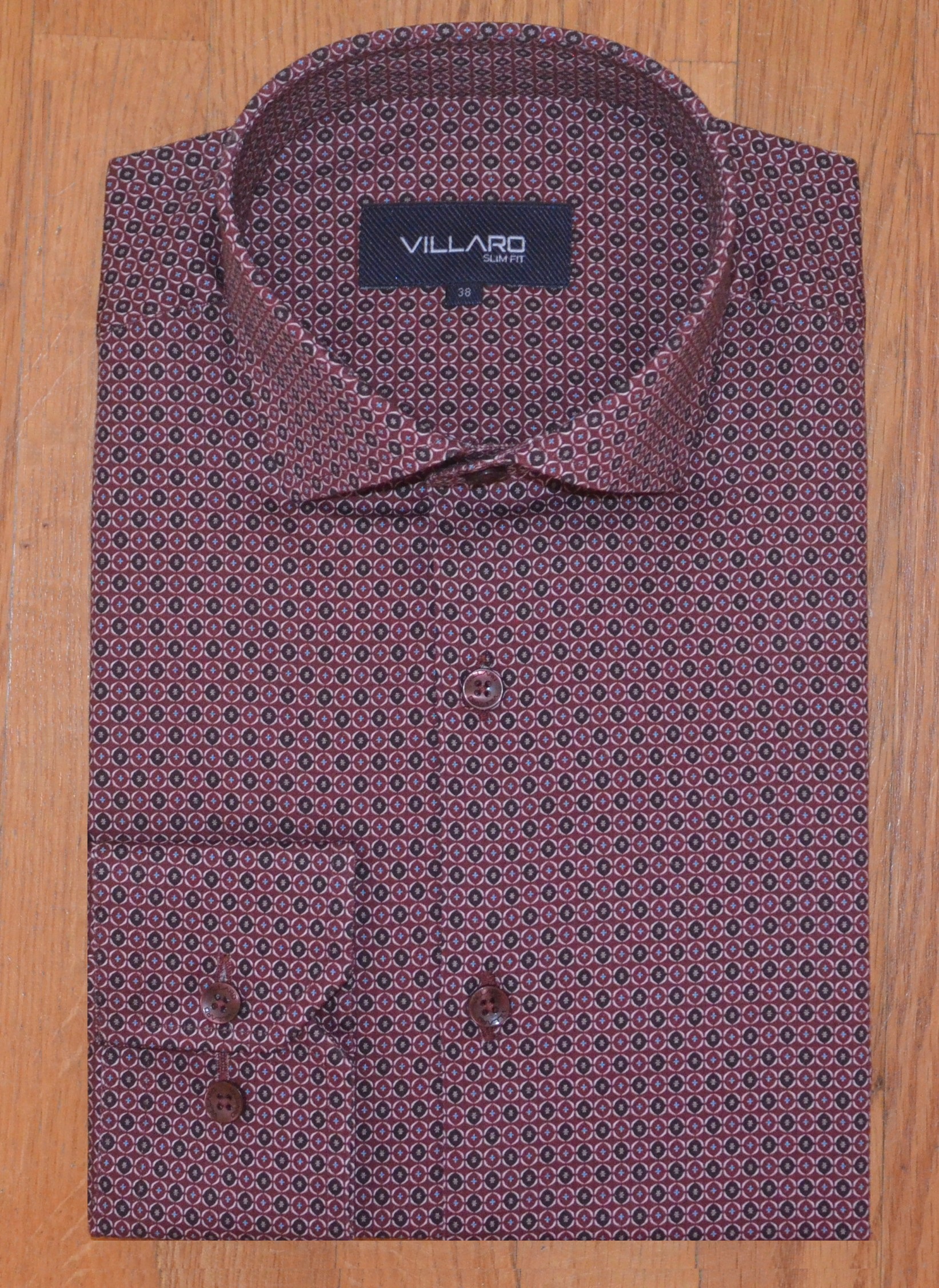 Pánská košile dlouhý rukáv VILLARO by MMER J103DSL Slim Fit Velikost: 38