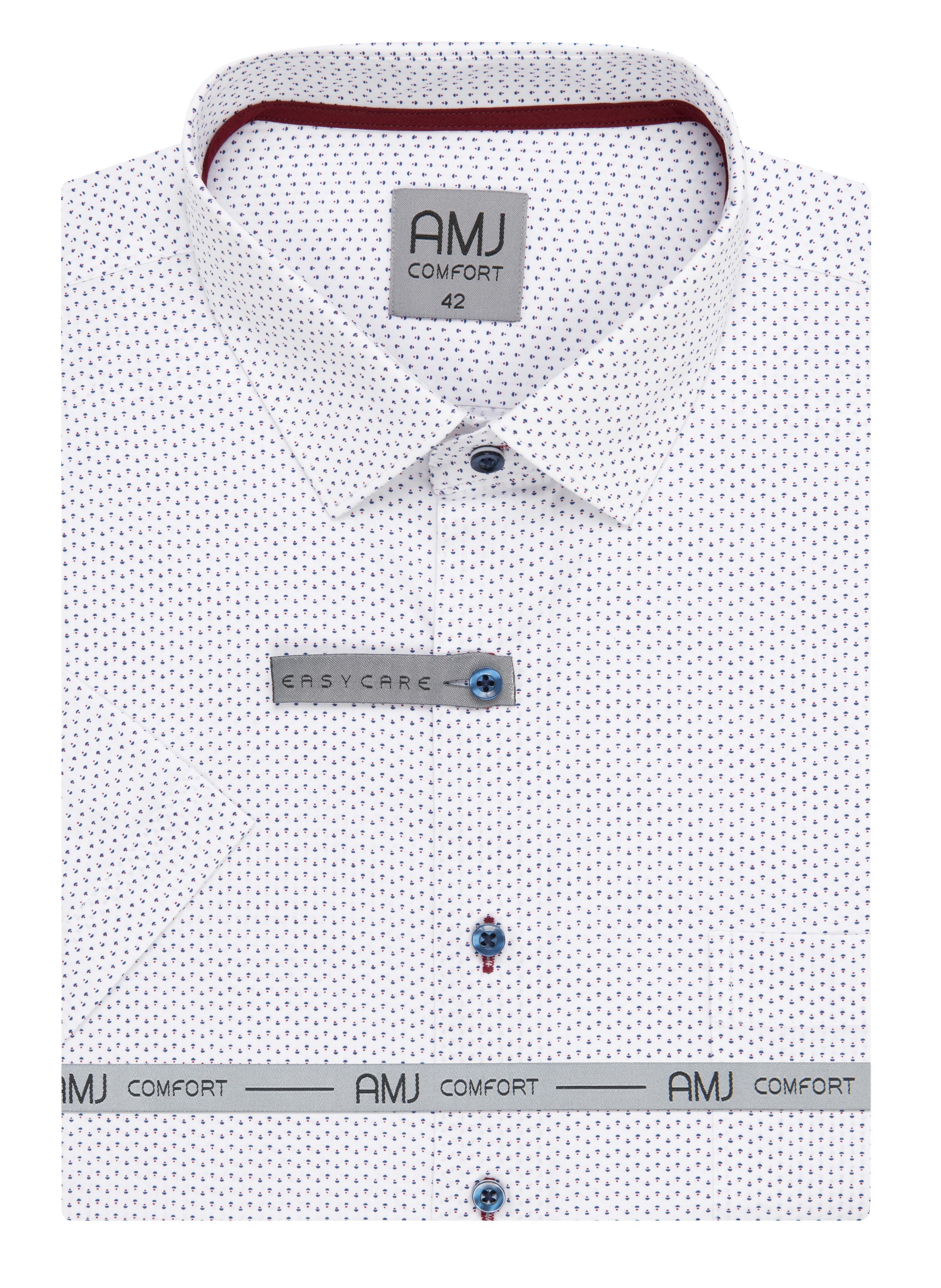Pánská košile krátký rukáv AMJ VKBR 1357 Classic Comfort Velikost: 51/52