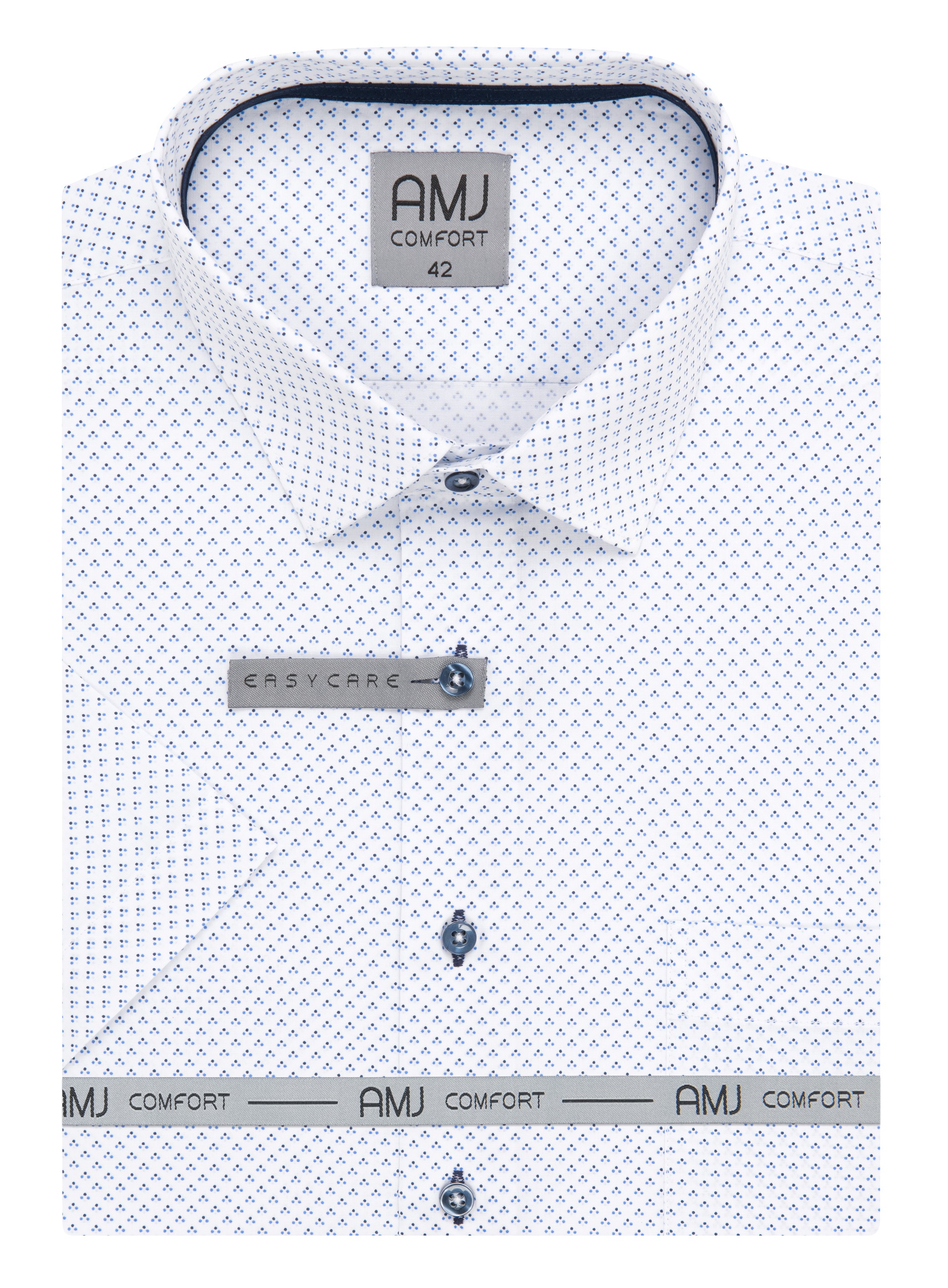 Pánská košile krátký rukáv AMJ VKBR 1358 Classic Comfort Velikost: 42
