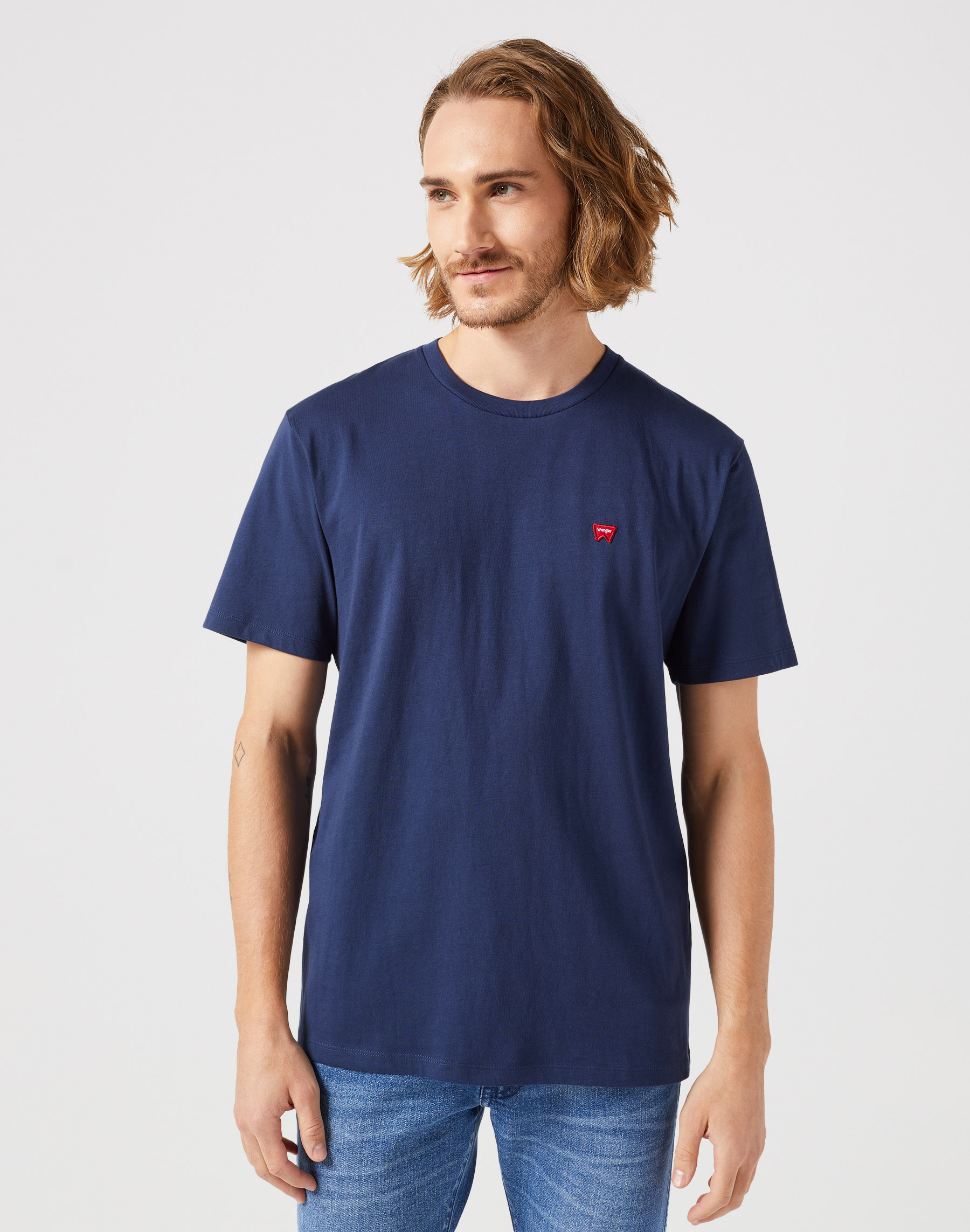 Pánské tričko WRANGLER 112350434 SS SIGN OFF TEE Navy Velikost: XL