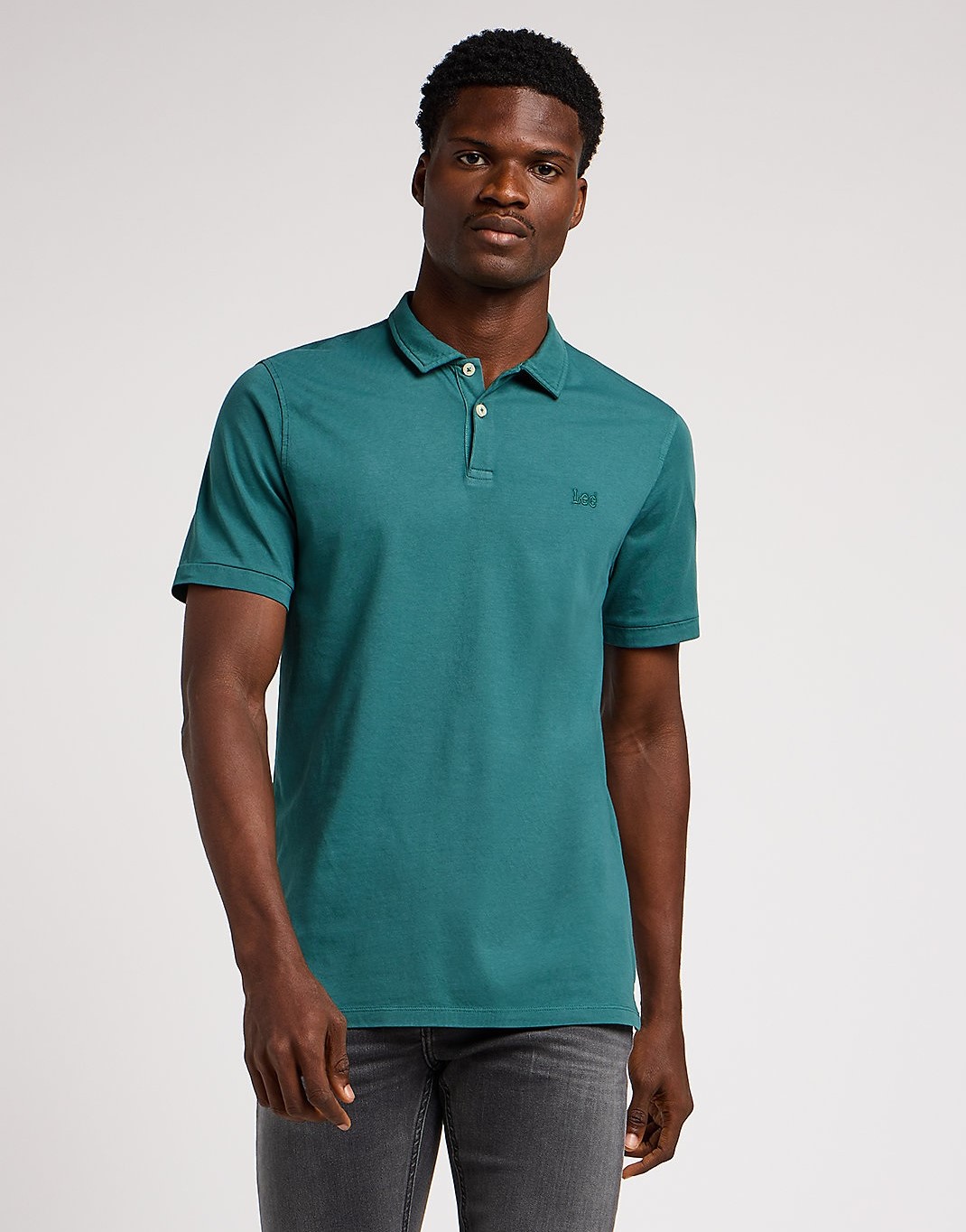 Pánská polokošile krátký rukáv LEE 112349966 JERSEY POLO Evergreen Velikost: M