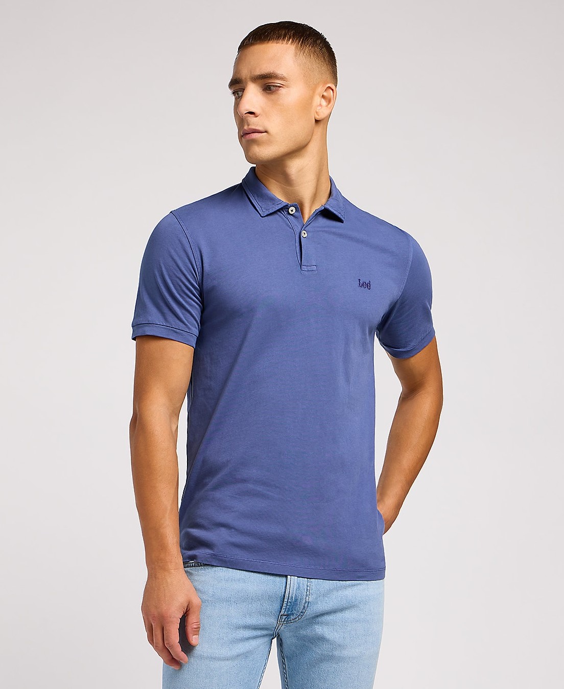 Pánská polokošile krátký rukáv LEE 112349967 JERSEY POLO Surf Blue Velikost: M