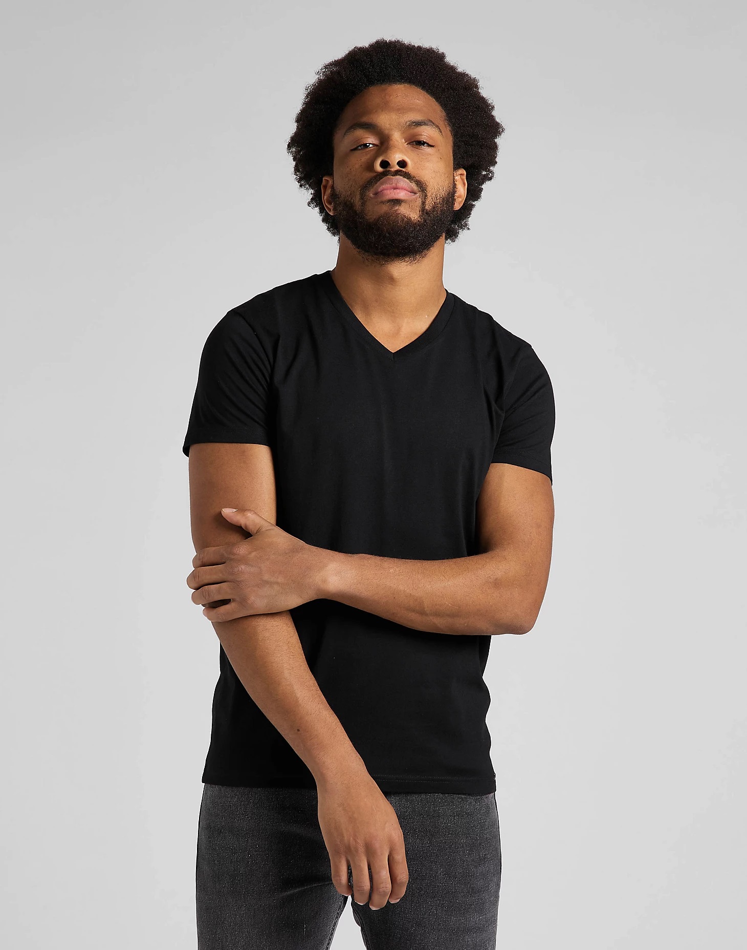 Pánská trička dvoubalení LEE L62ECMKW 112145317 TWIN PACK V NECK Black White Velikost: S