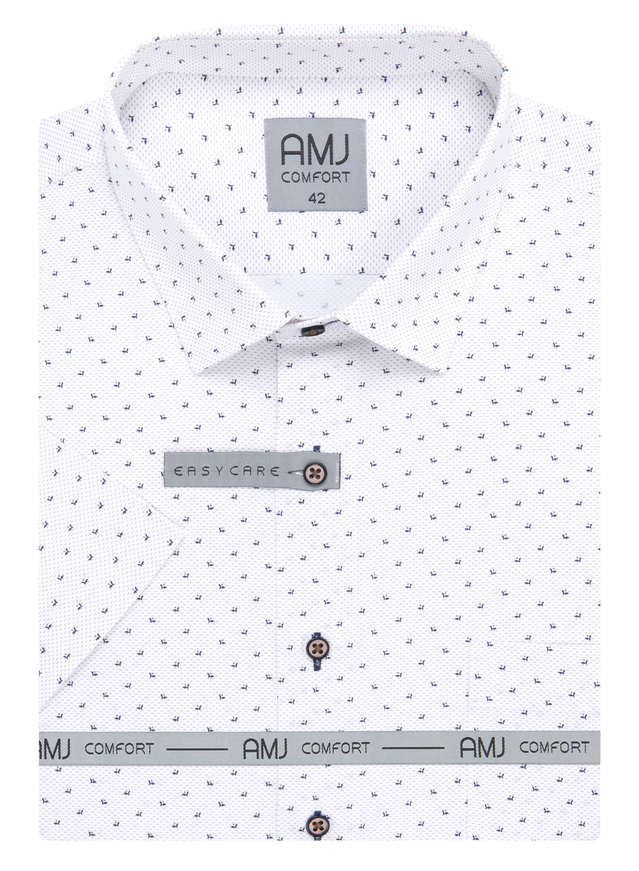 Pánská košile krátký rukáv AMJ VKB 1369 Classic Comfort Velikost: 51/52