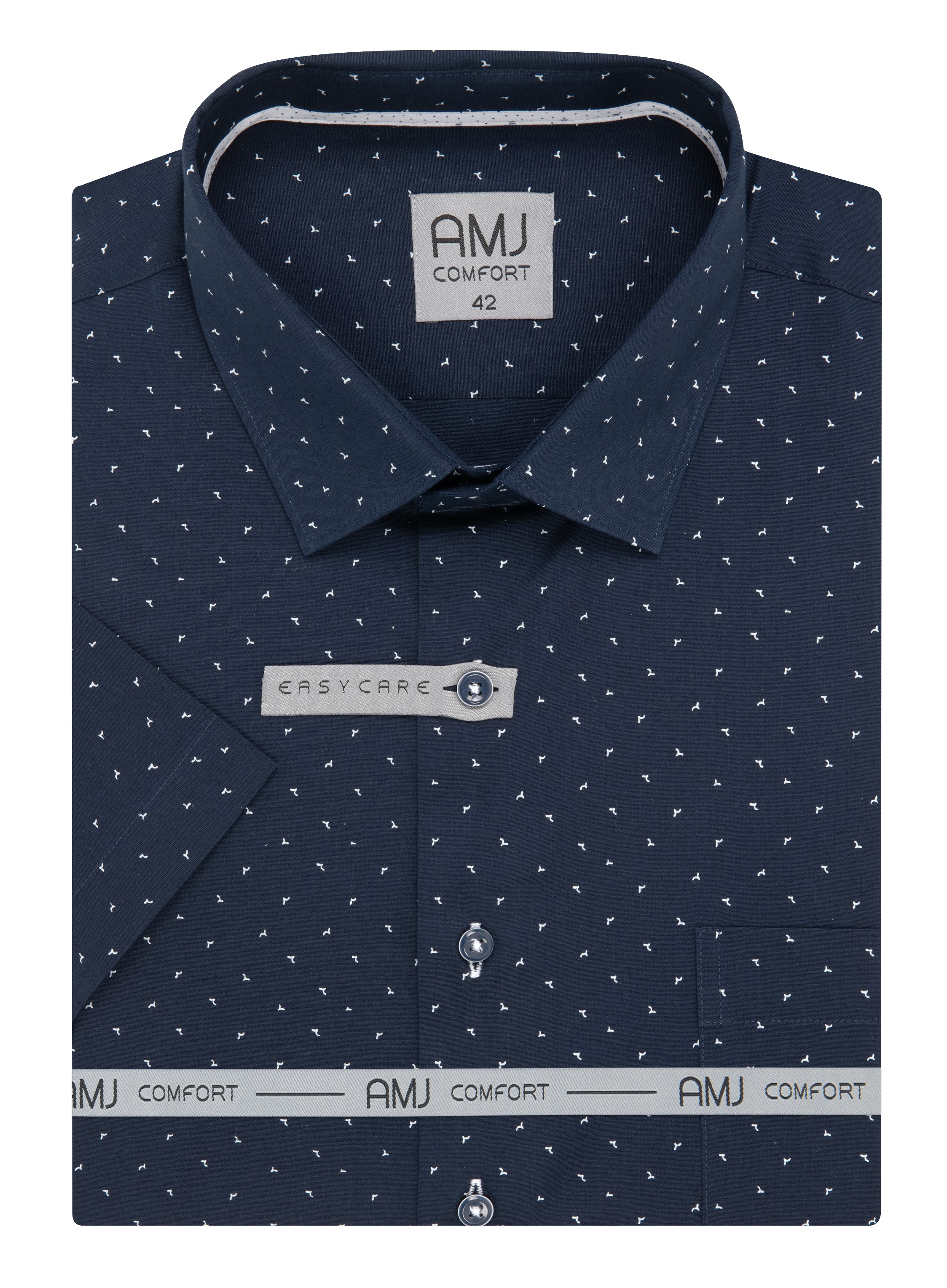 Pánská košile krátký rukáv AMJ VKBR 1367 Classic Comfort Velikost: 47/48
