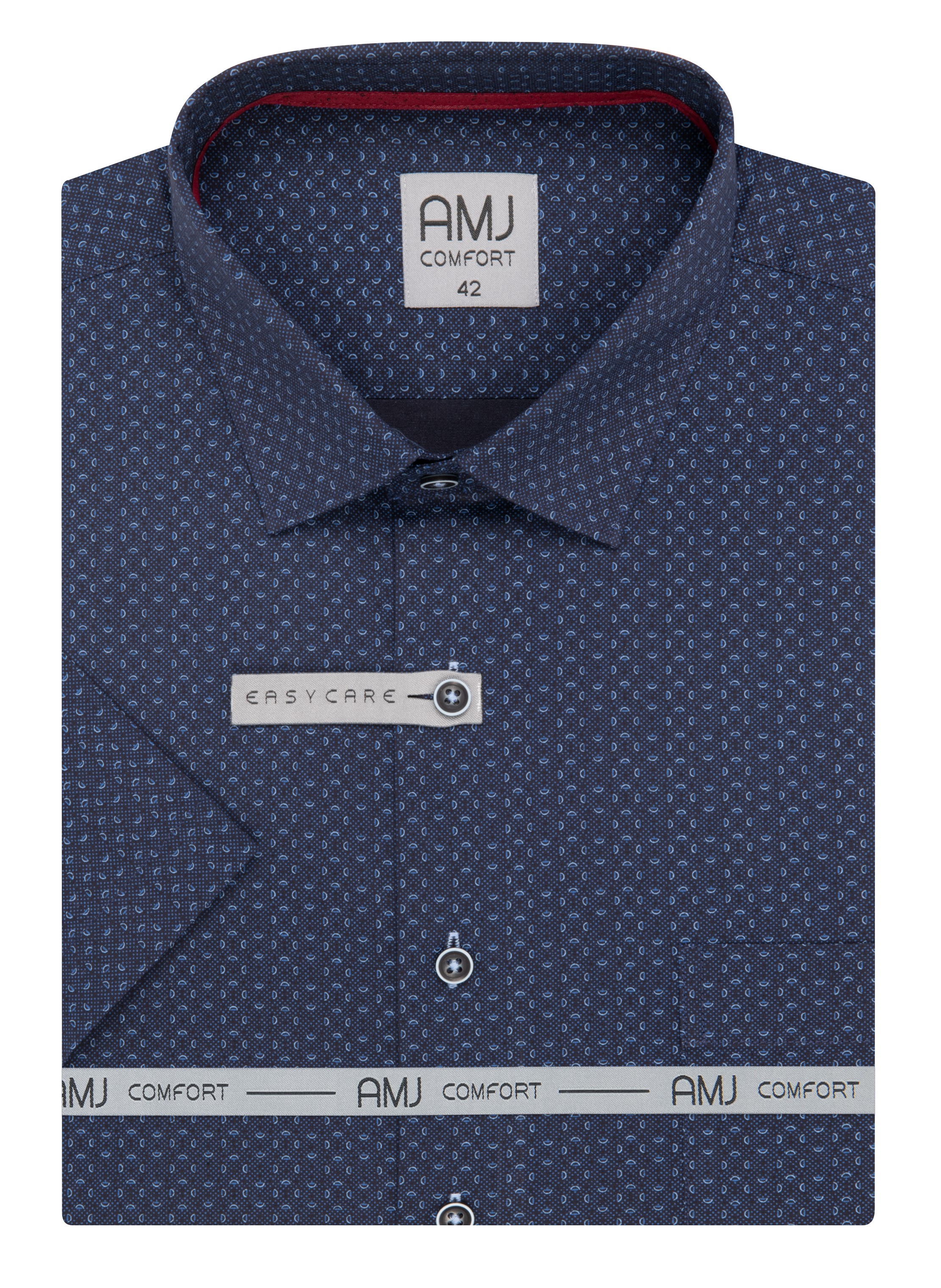 Pánská košile krátký rukáv AMJ VKBR 1376 Classic Comfort Velikost: 43