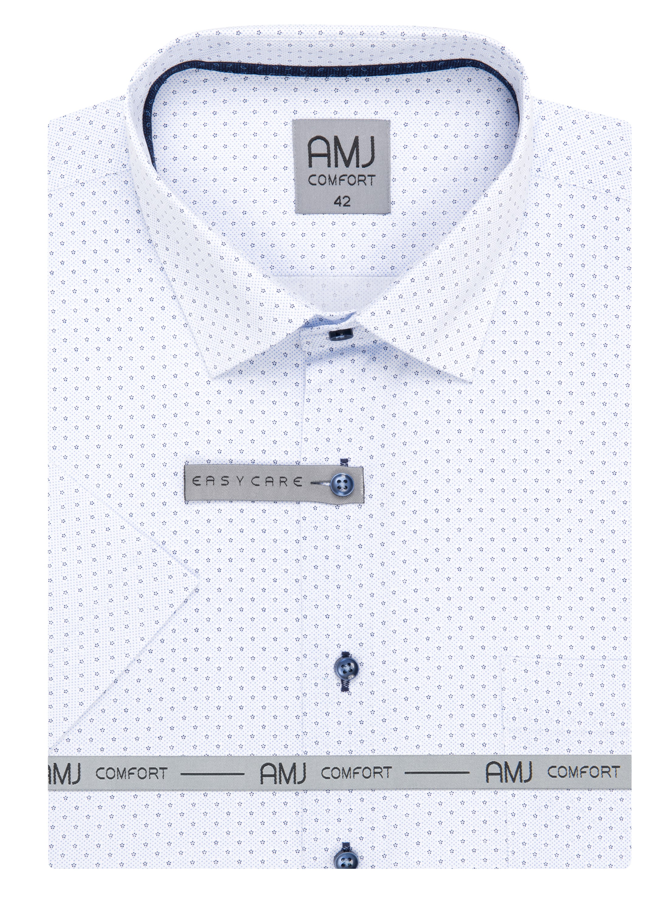 Pánská košile krátký rukáv AMJ VKBR 1373 Classic Comfort Velikost: 43