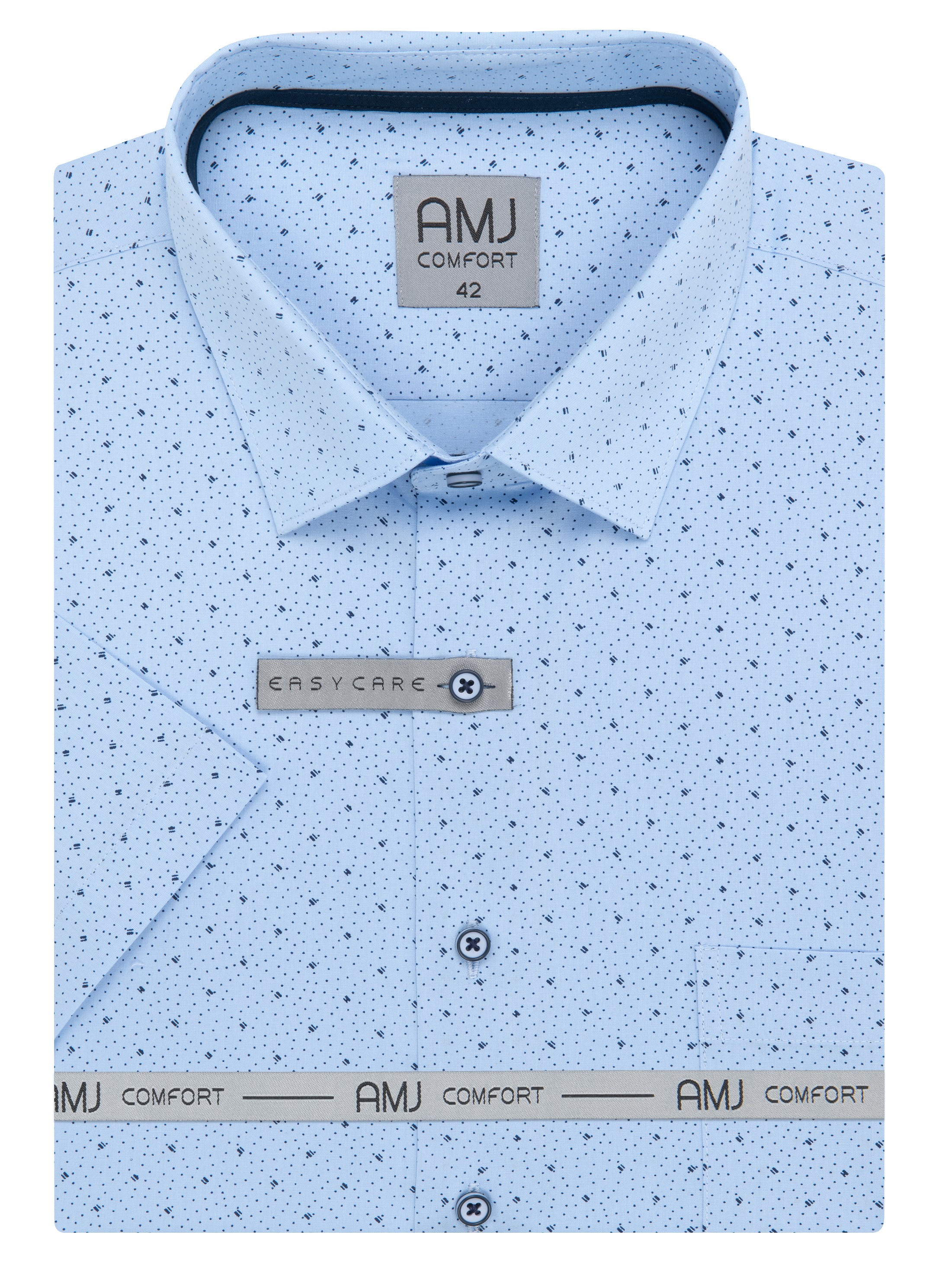 Pánská košile krátký rukáv AMJ VKSBR 1372 Slim Fit Comfort Velikost: 44