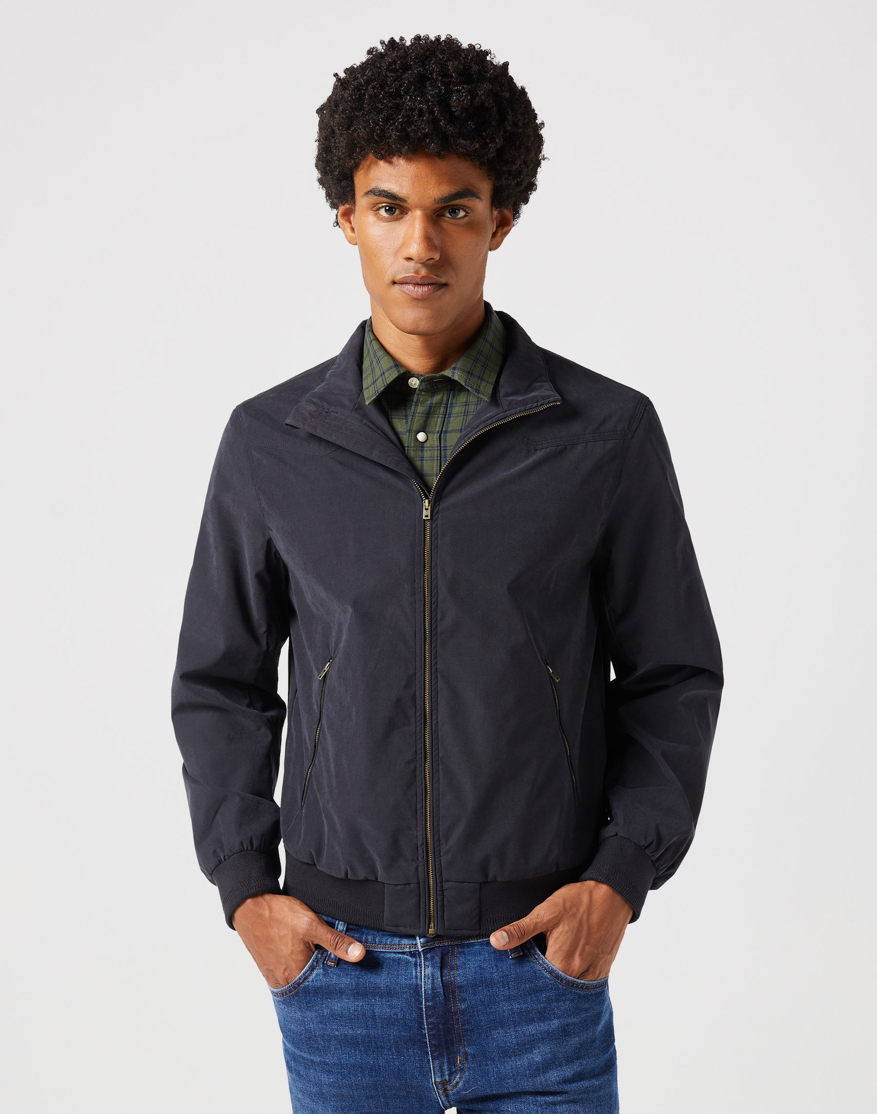 Pánská bunda WRANGLER 112351228 HARRINGTON JACKET Black Velikost: L