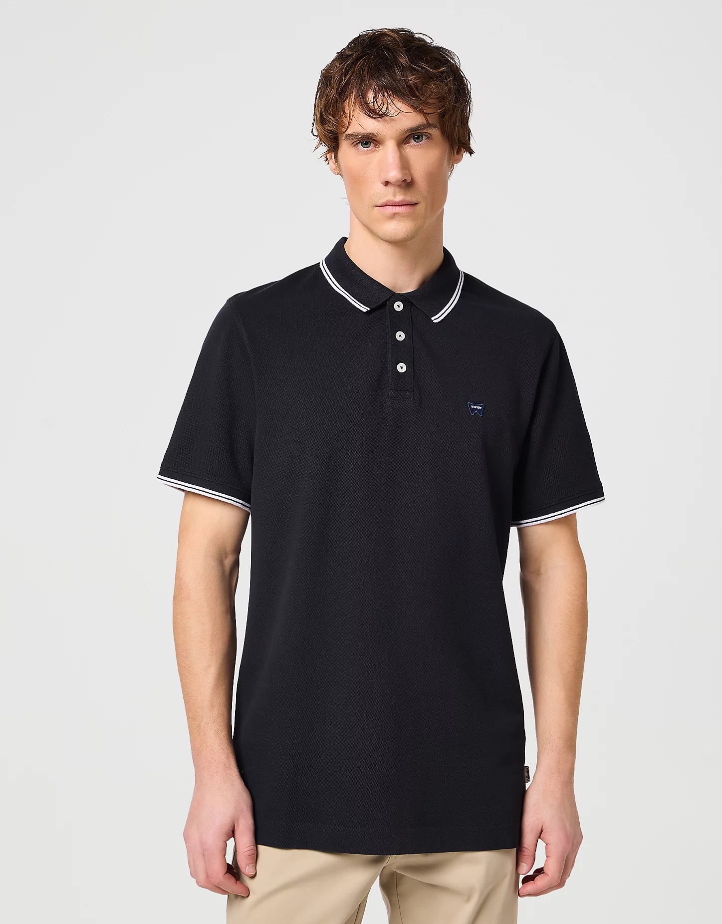 Pánská POLOKOŠILE WRANGLER 112350404 POLO SHIRT Black Velikost: XXXL